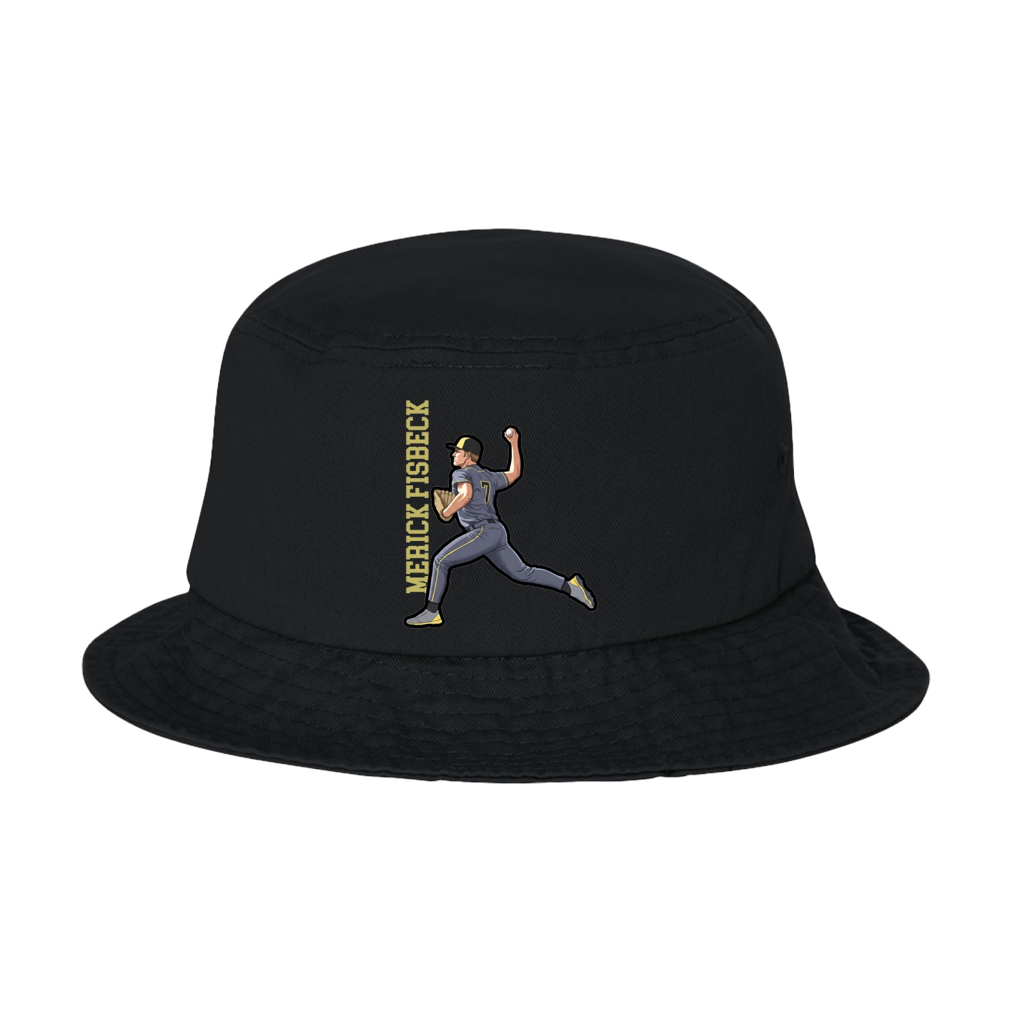 Bucket Cap — Name Vertical in Black
