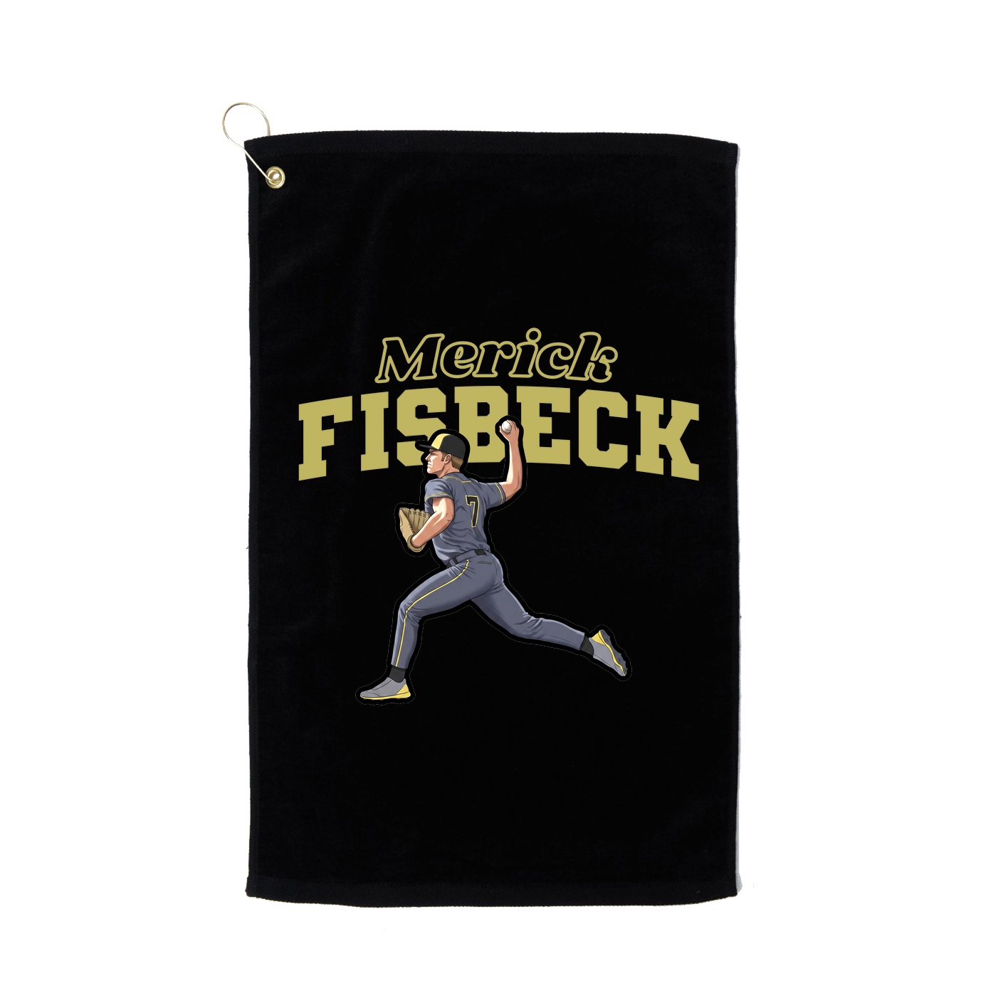 Golf Towel — Name Arch in Black