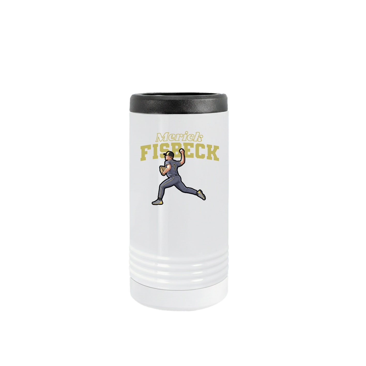 Slim Beverage Holder — Name Arch in White