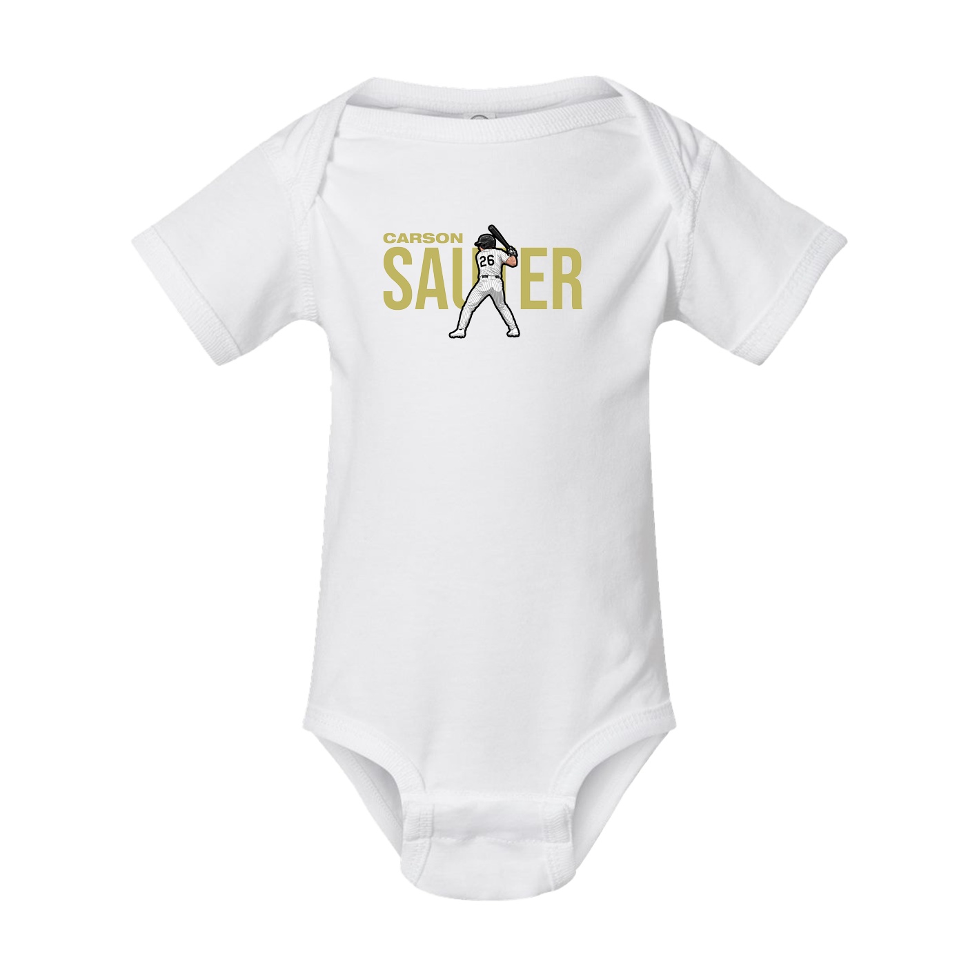 Baby Onesie — Player Name in White