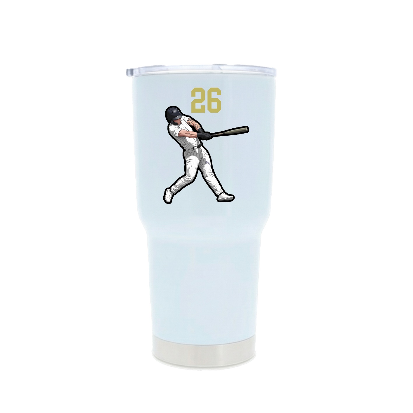 30oz Stainless Steel Tumbler — Number Top in White