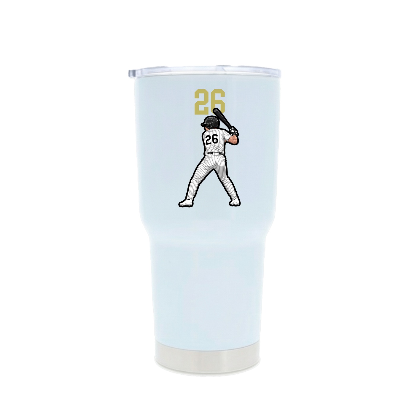 30oz Stainless Steel Tumbler — Number Top in White