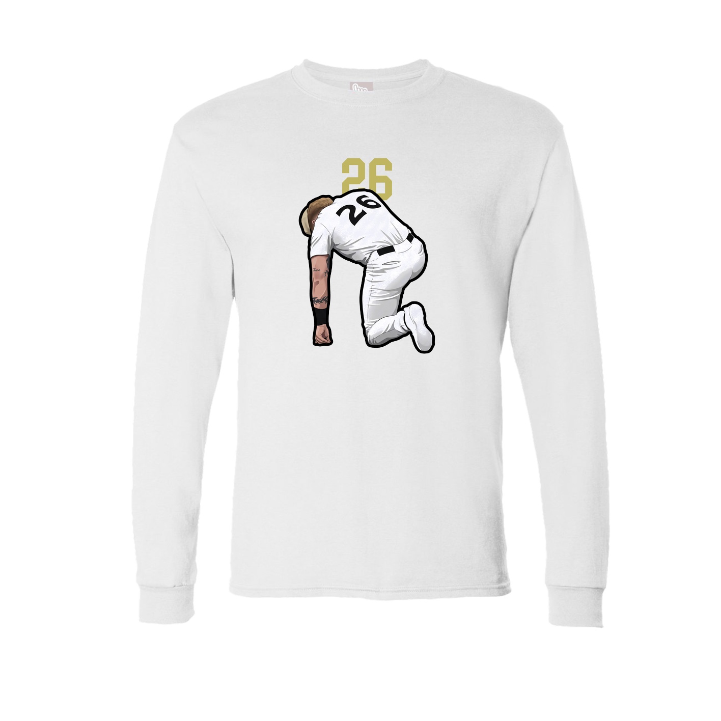 Long Sleeve Tee — Number Top in White
