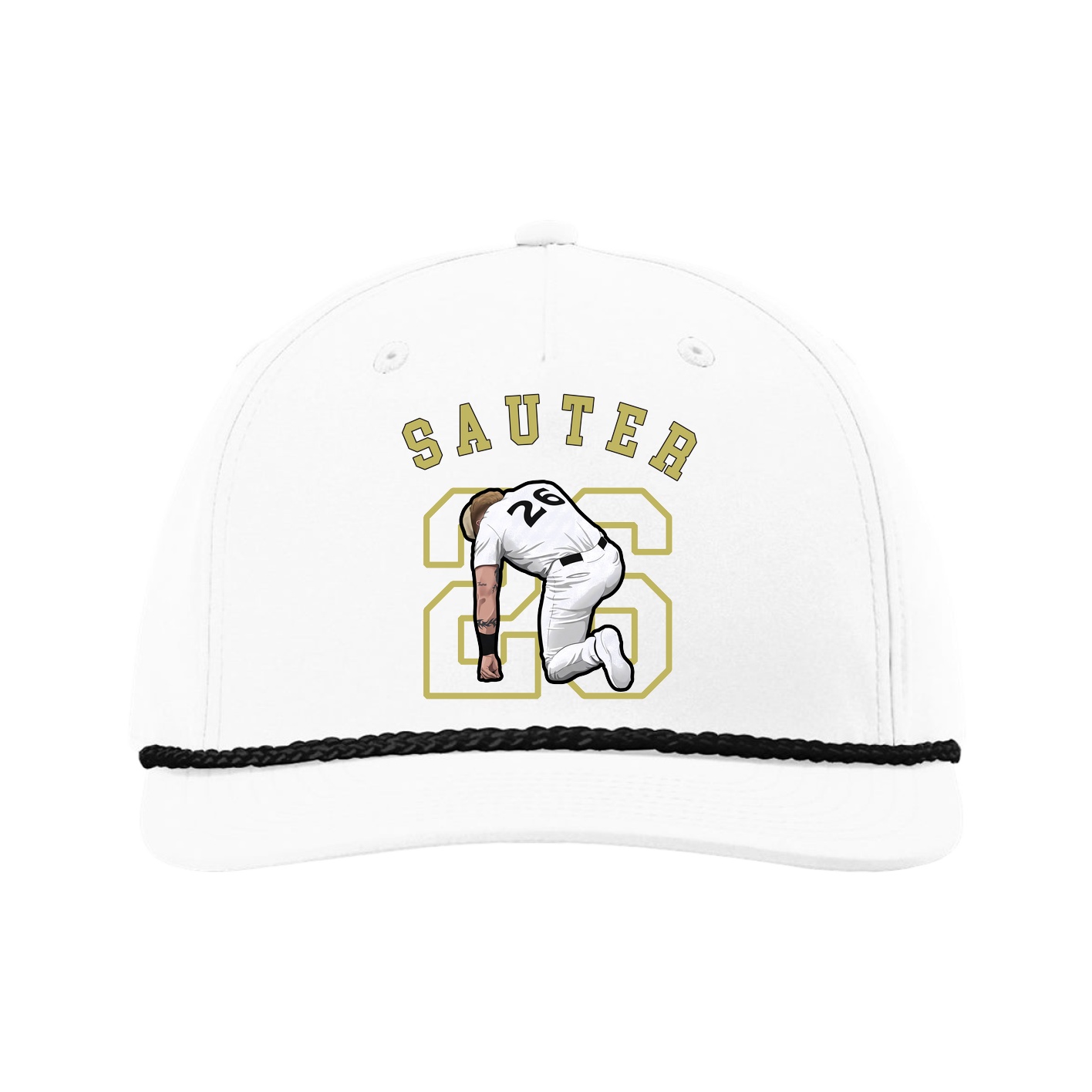 Five-Panel Classic Rope Cap — Shirsey Arch in White