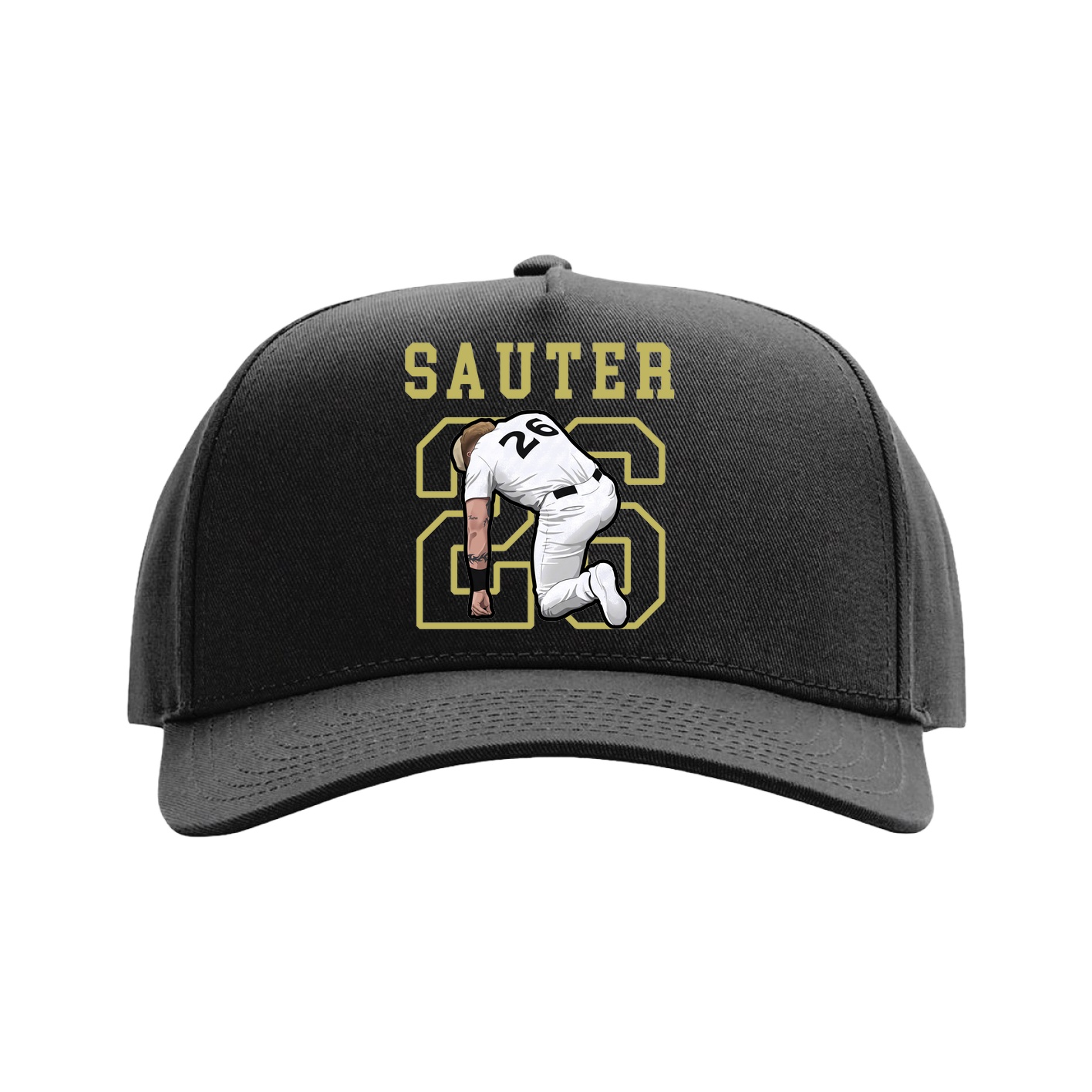 Full Fabric Five-Panel Champ Cap — Shirsey in Black
