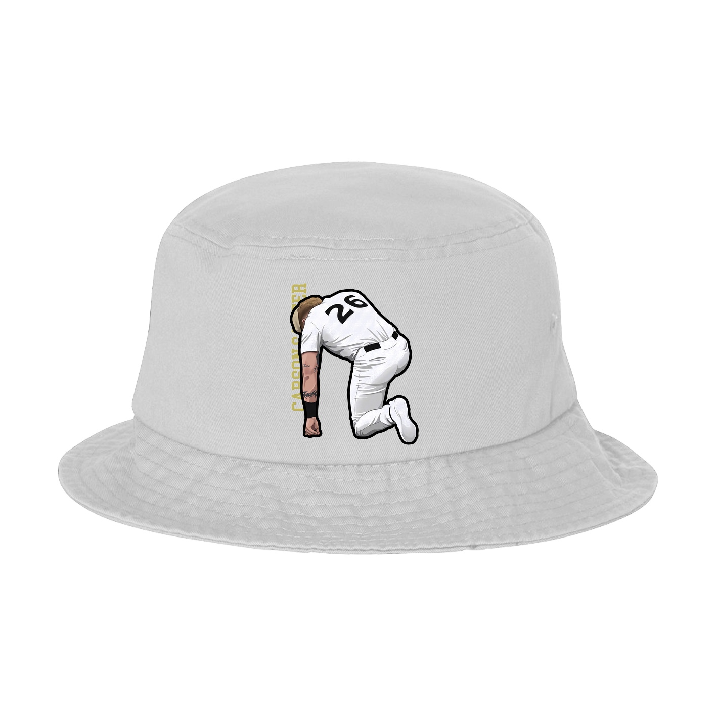 Bucket Cap — Name Vertical in White