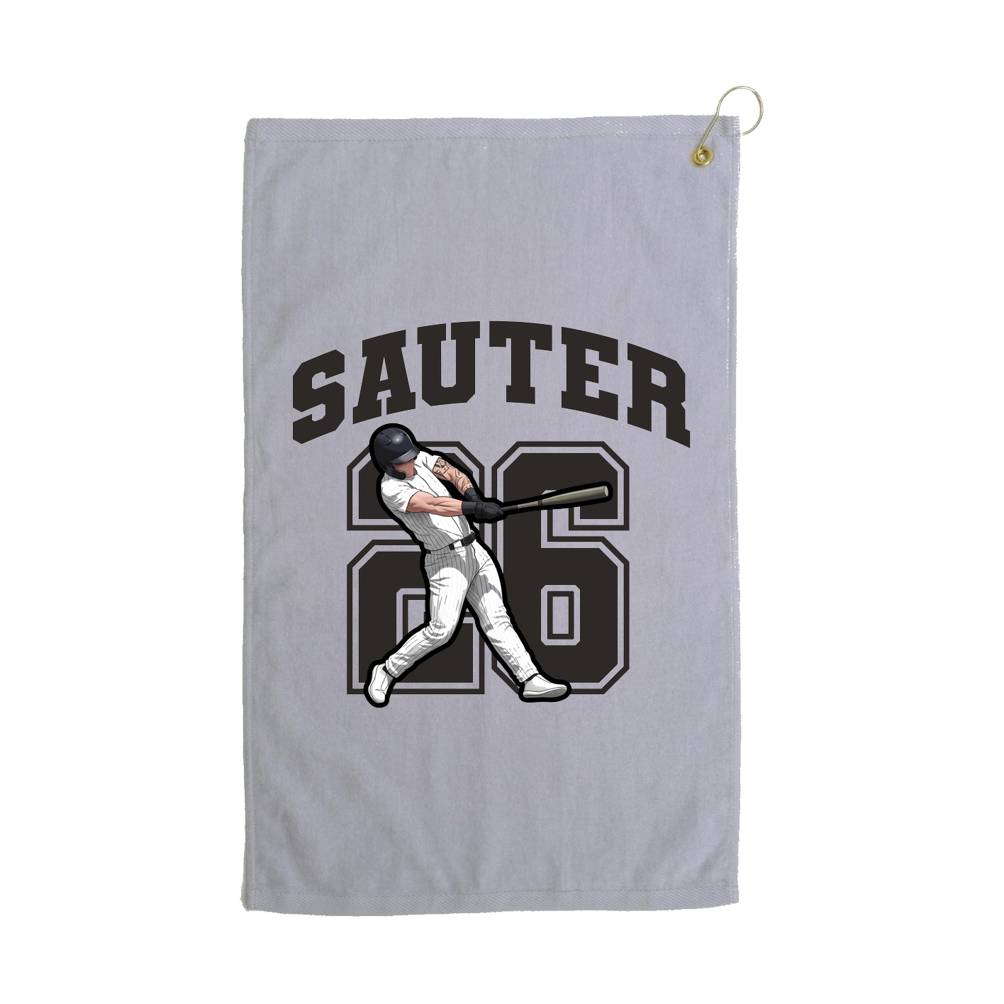 Golf Towel — Number in Grey