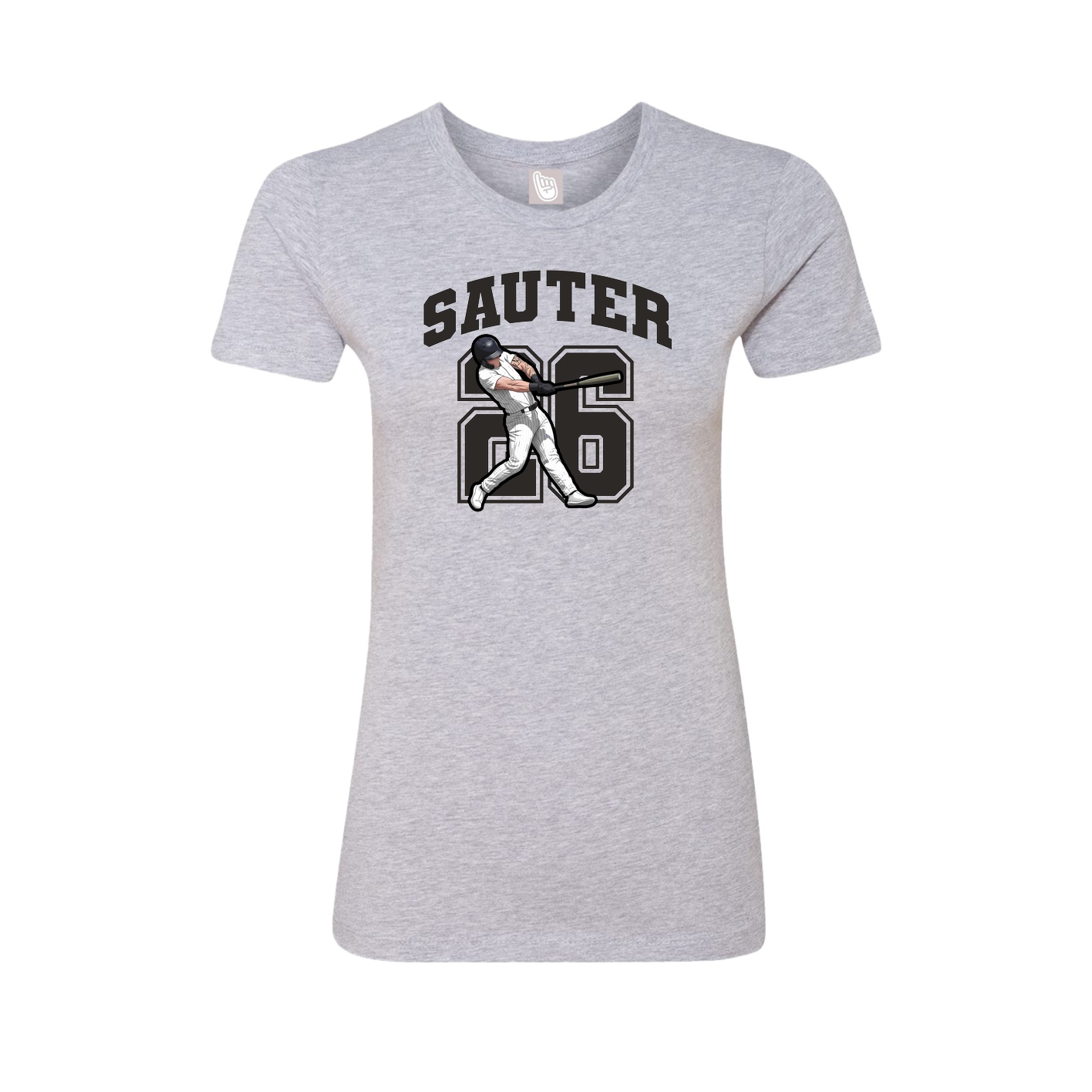 Fitted Women's Tee — Number in Grey