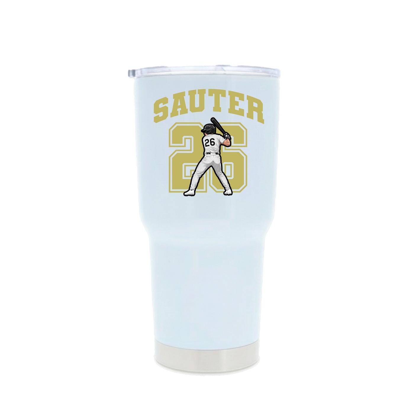 30oz Stainless Steel Tumbler — Number in White