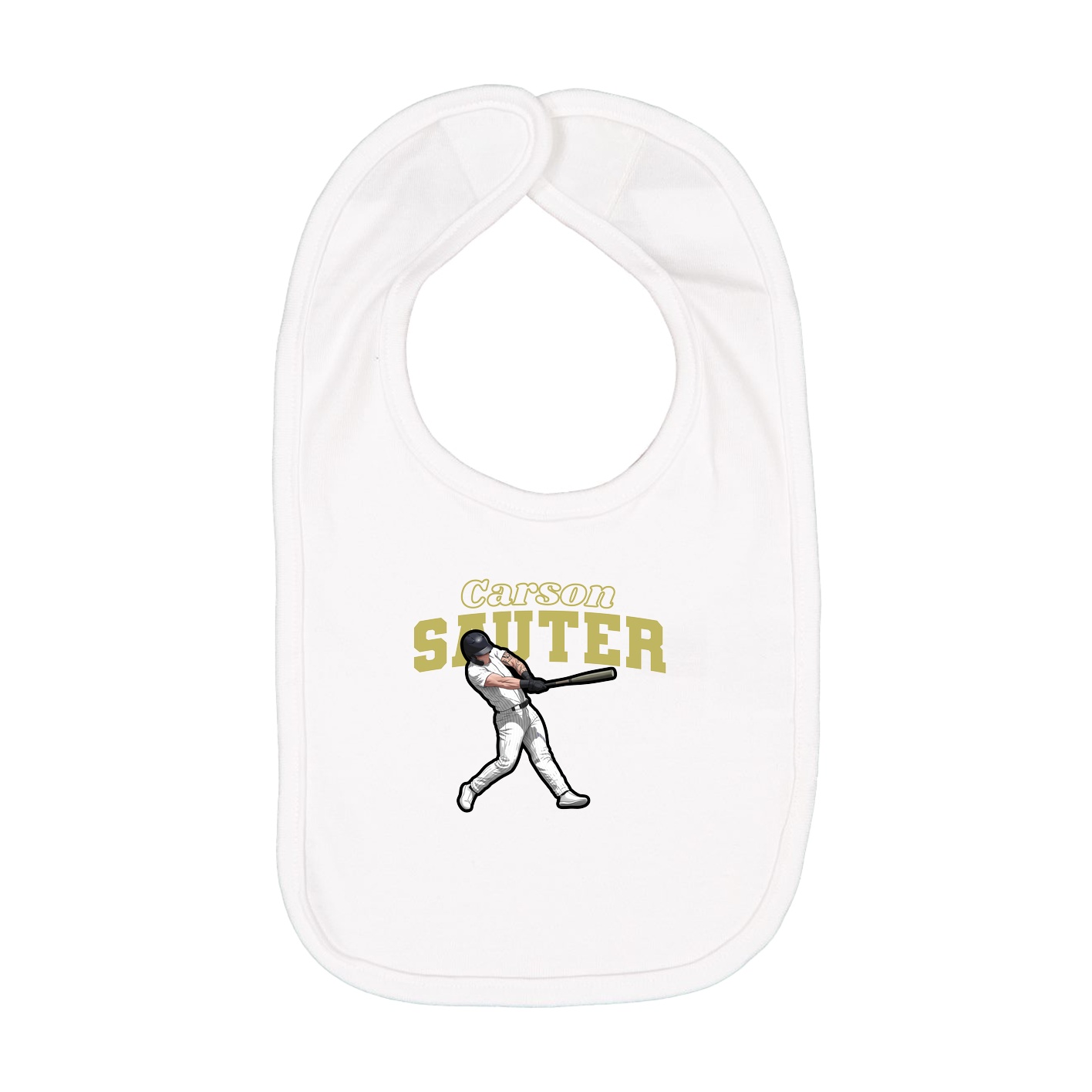 Infant Bib — Name Arch in White