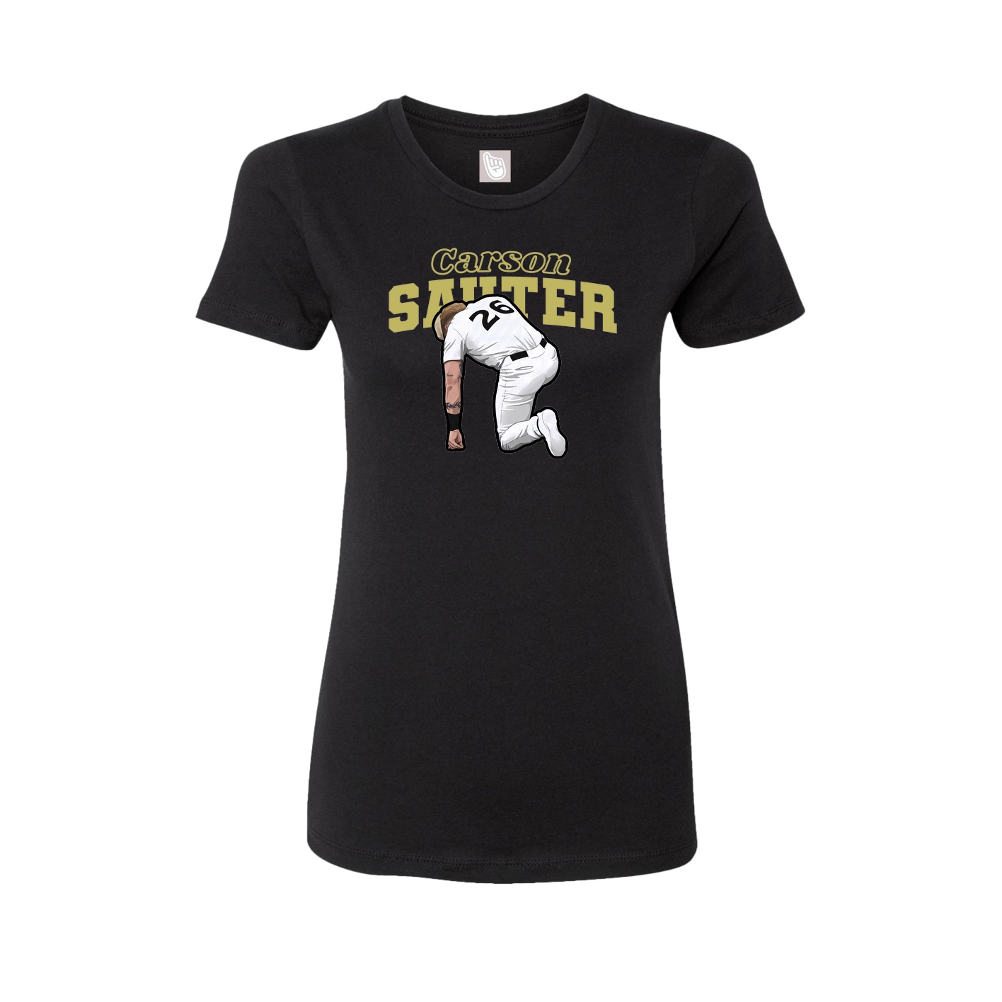 Fitted Women's Tee — Name Arch in Black