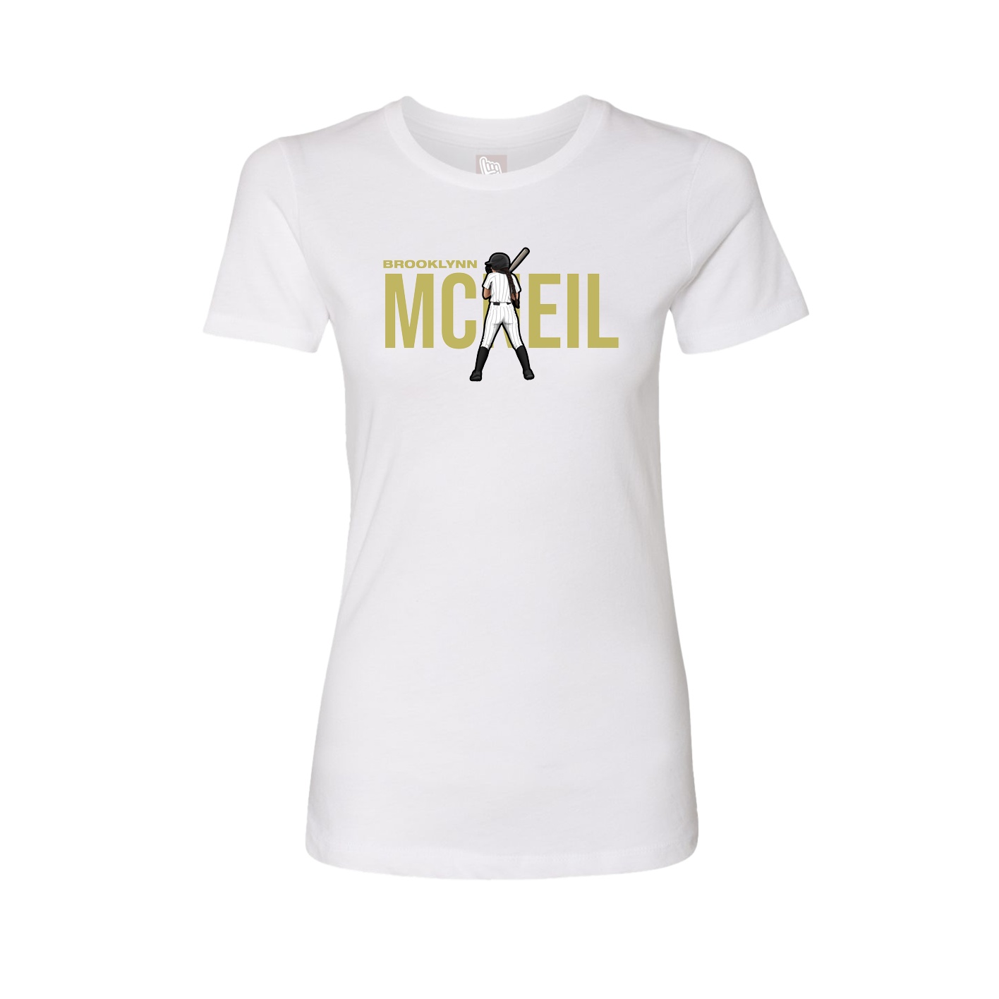 Fitted Women's Tee — Player Name in White