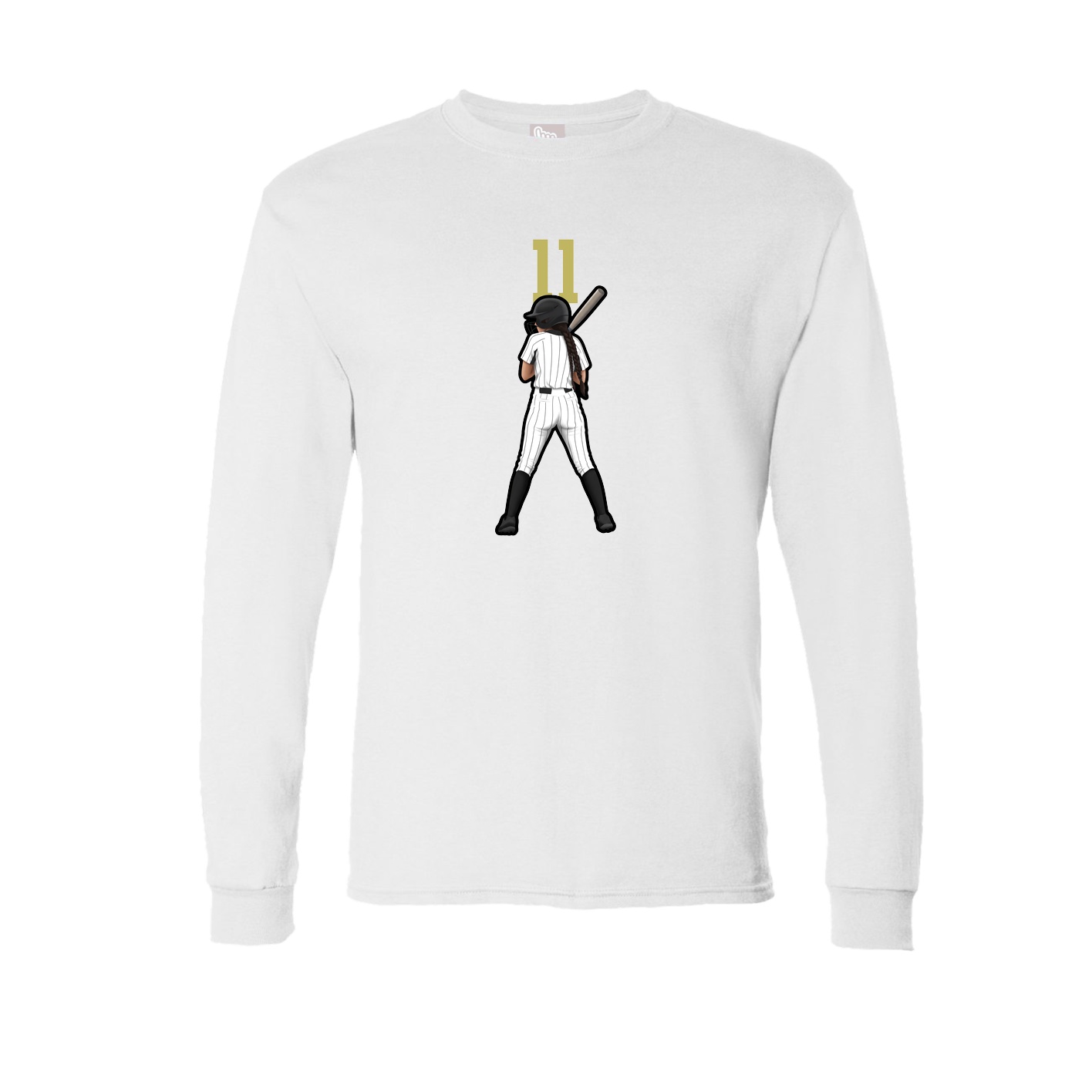 Long Sleeve Tee — Number Top in White