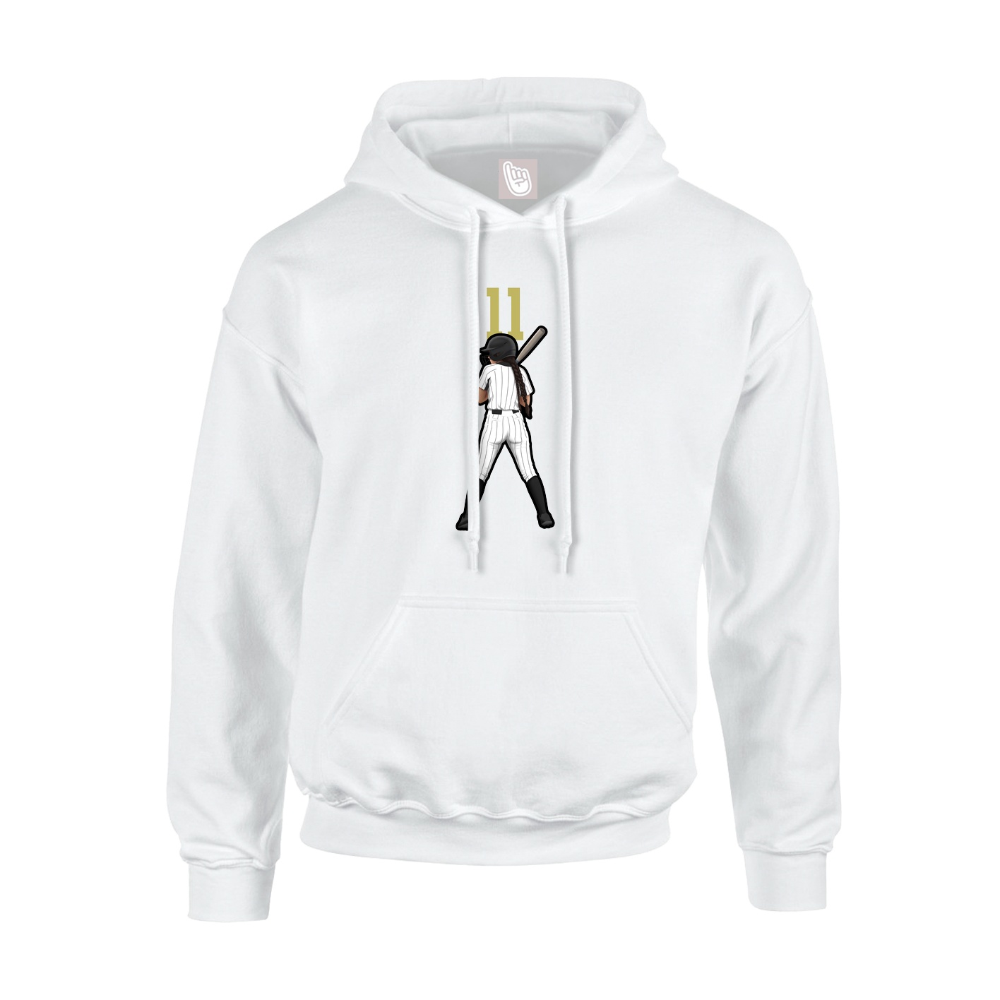 Hoodie — Number Top in White