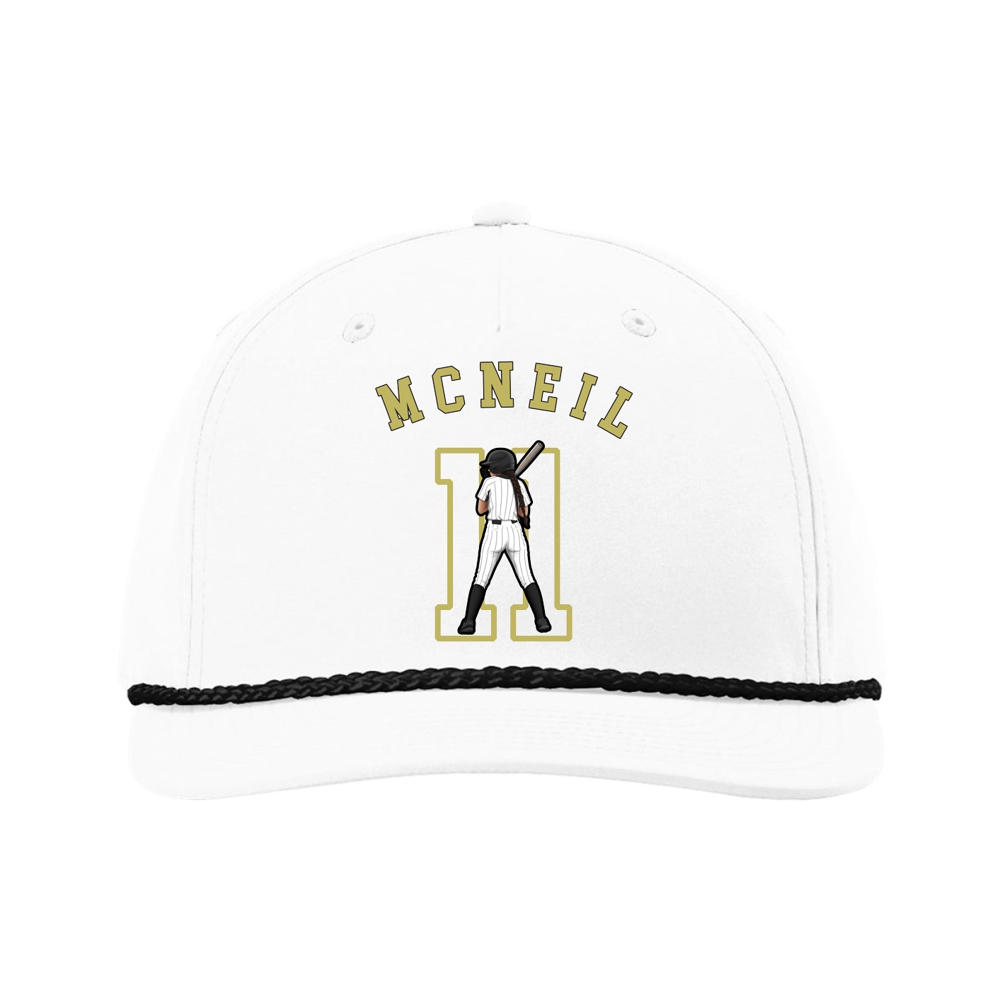 Five-Panel Classic Rope Cap — Shirsey Arch in White