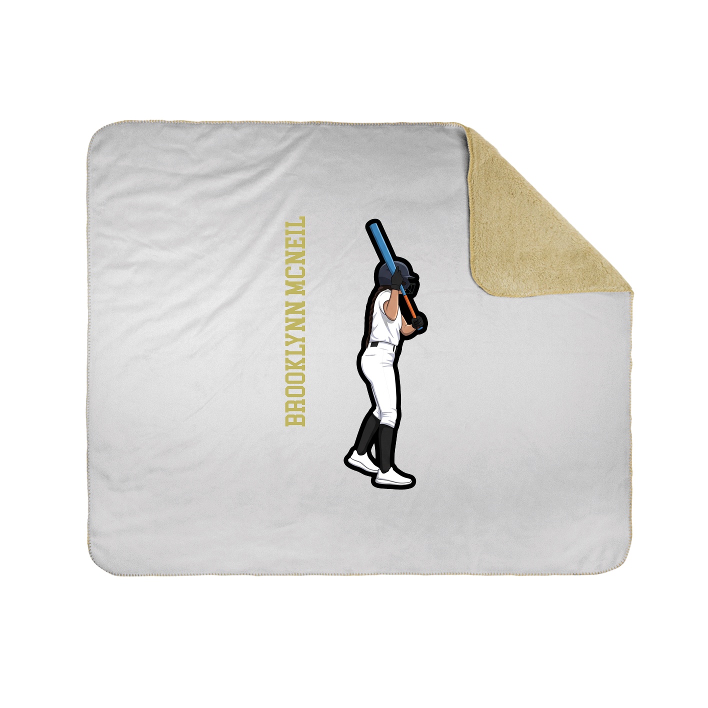 Throw Blanket — Name Vertical in White