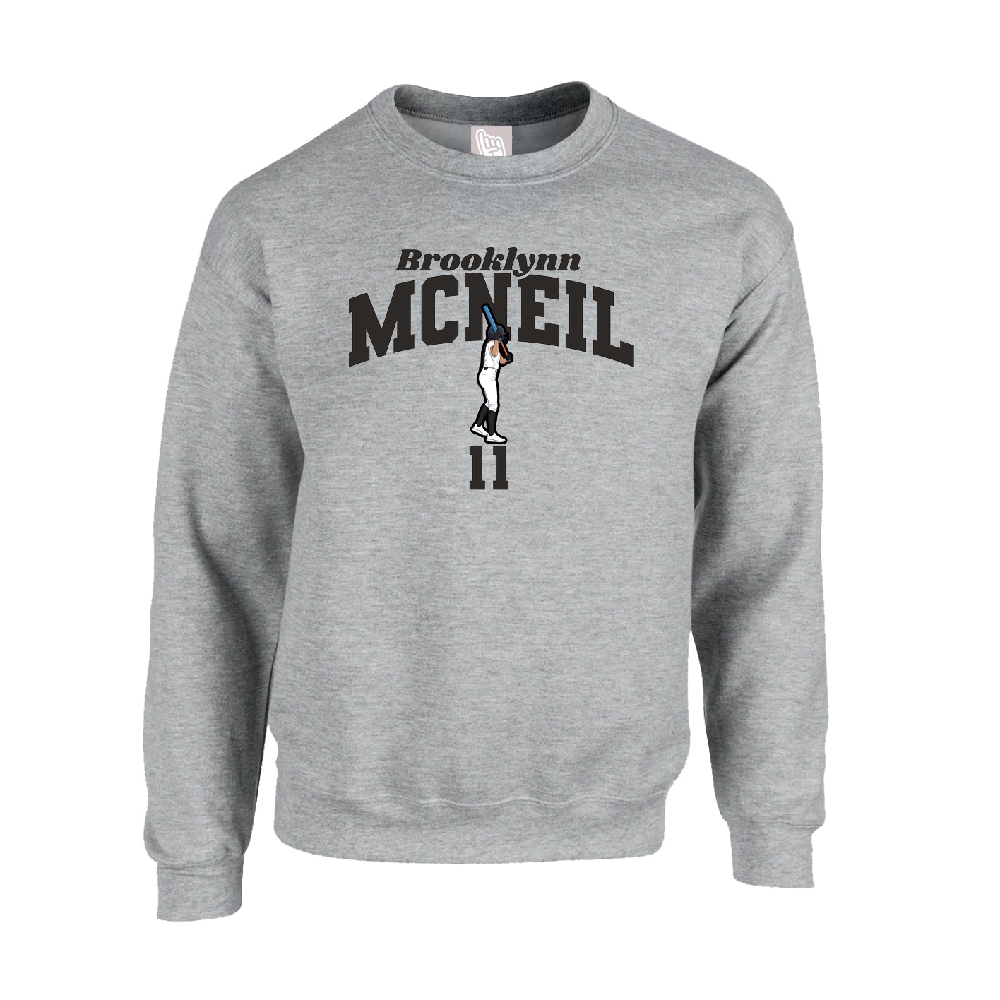 Fleece Crew — Signature Arch in Grey