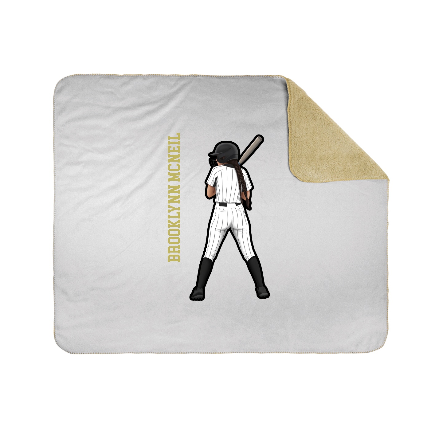 Throw Blanket — Name Vertical in White