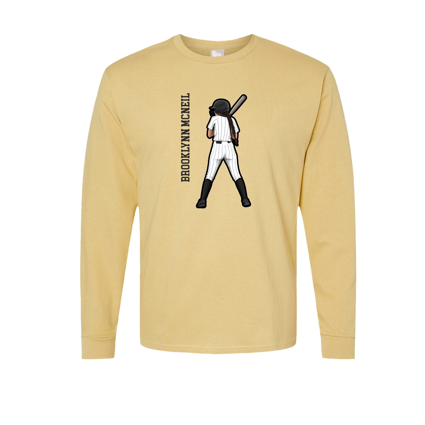Long Sleeve Tee — Name Vertical in Vegas Gold