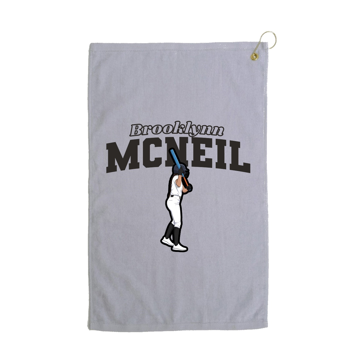 Golf Towel — Name Arch in Grey