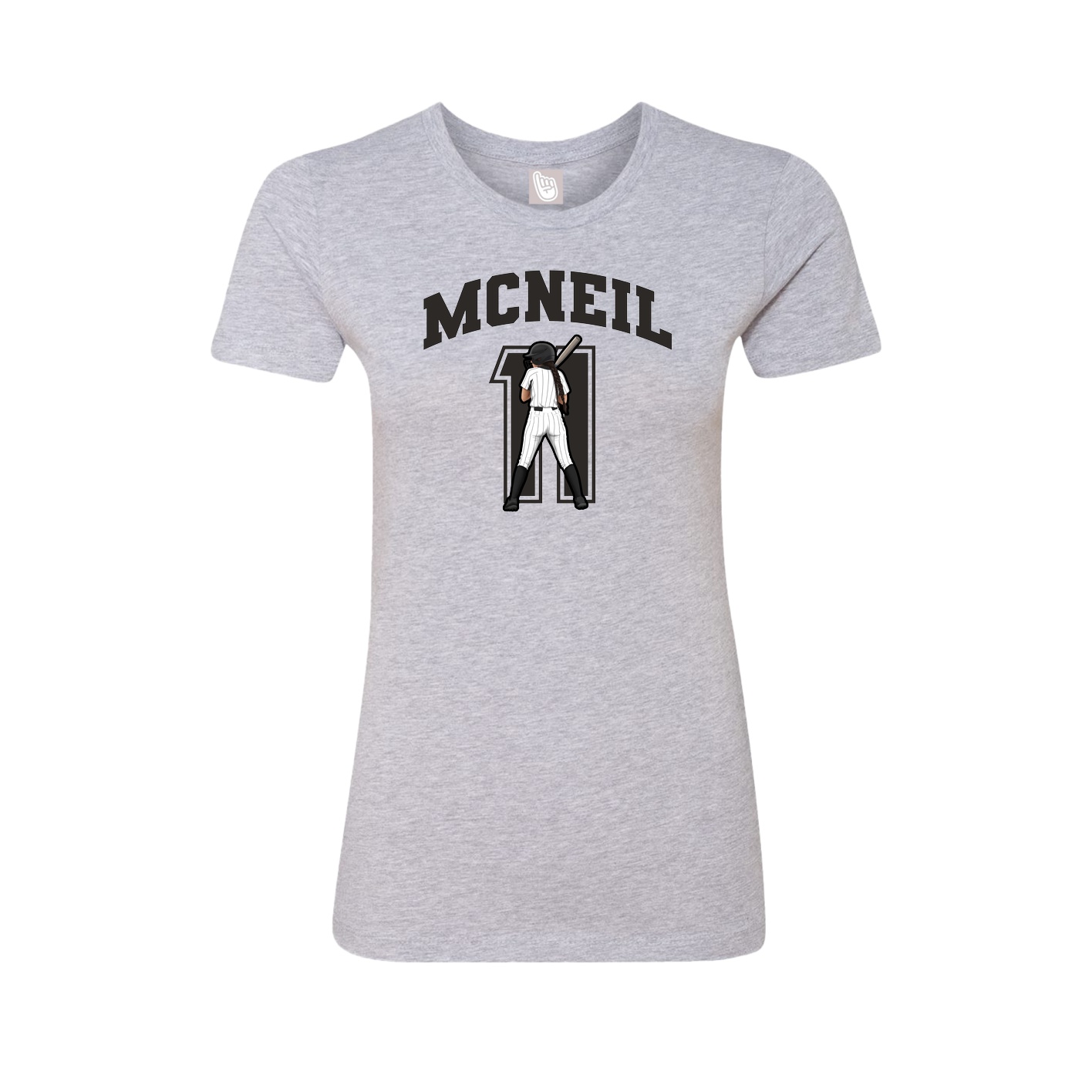 Fitted Women's Tee — Number in Grey