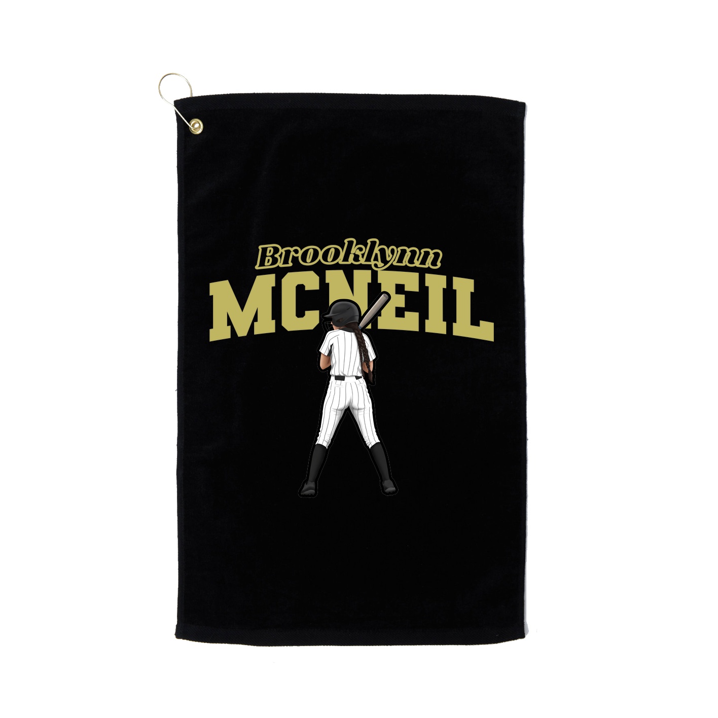 Golf Towel — Name Arch in Black