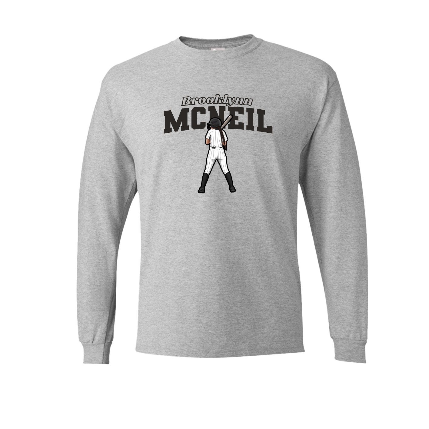 Long Sleeve Tee — Name Arch in Grey
