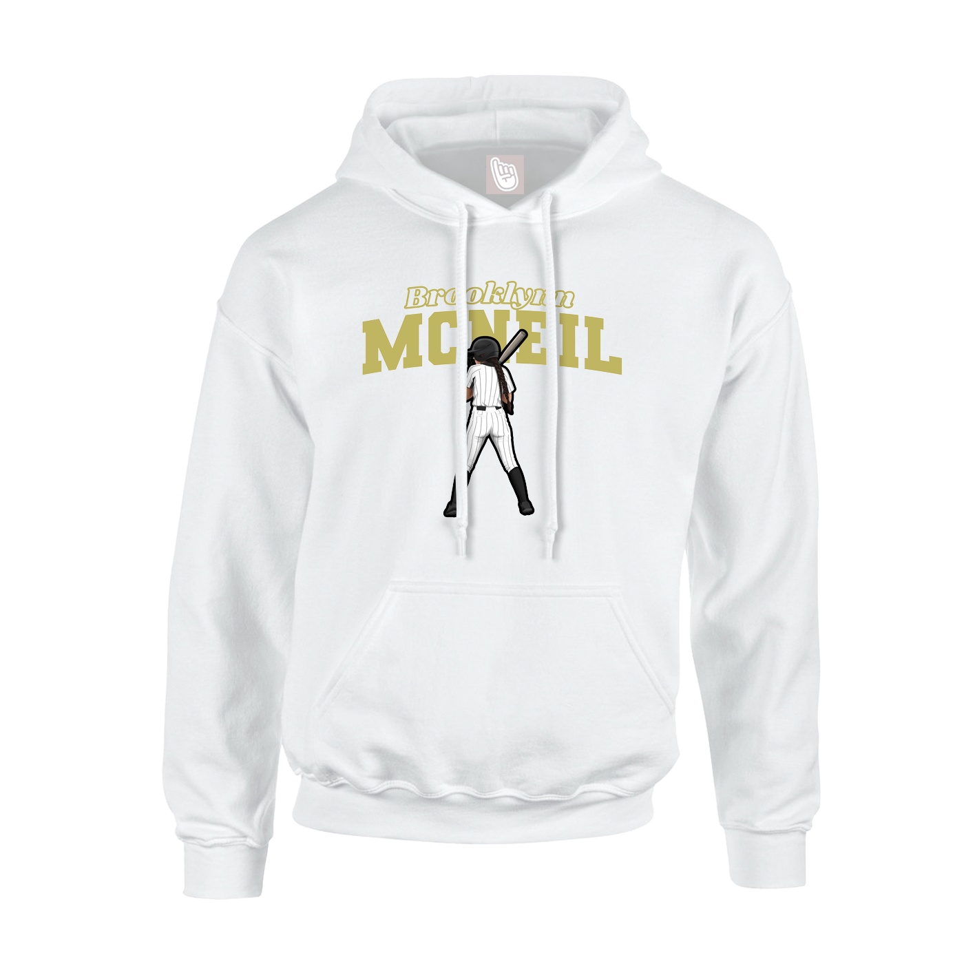 Hoodie — Name Arch in White