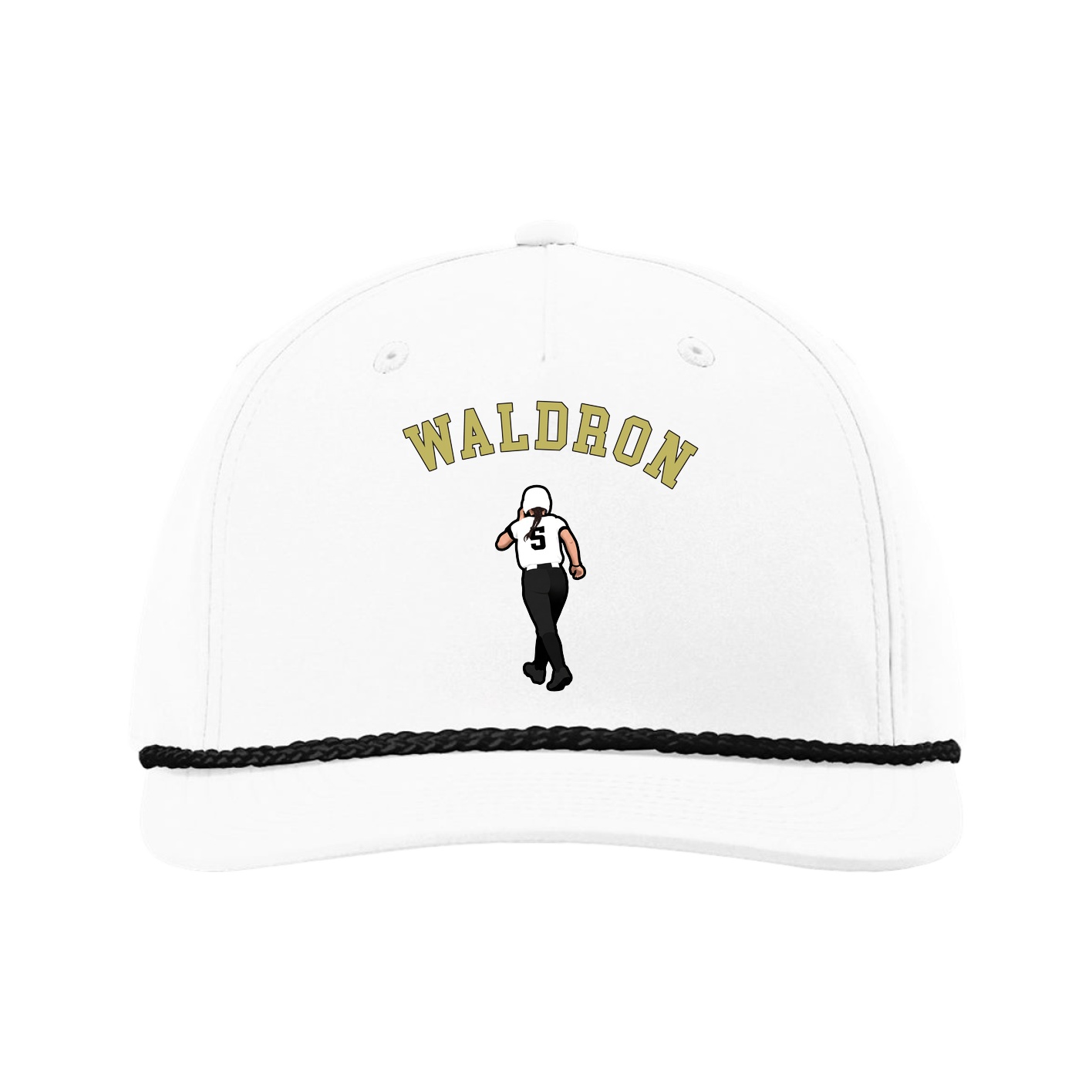 Five-Panel Classic Rope Cap — Shirsey Arch in White