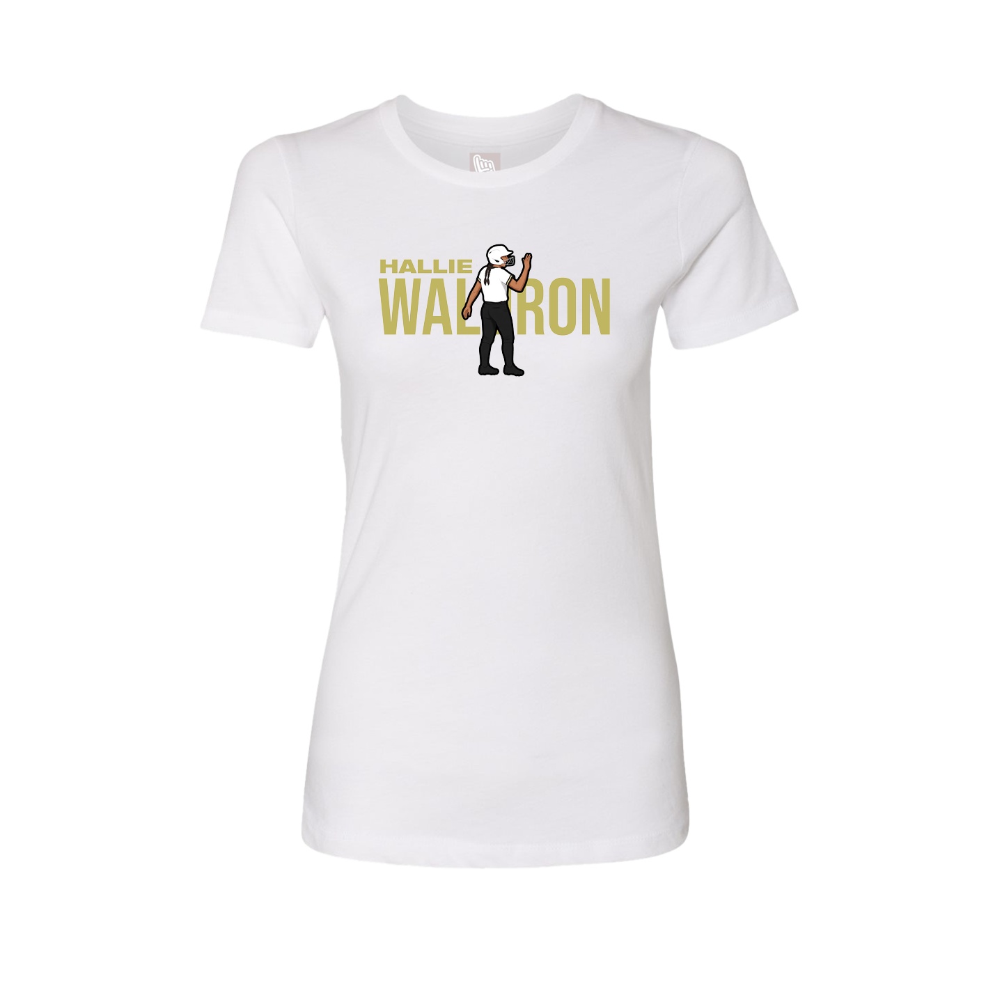 Fitted Women's Tee — Player Name in White