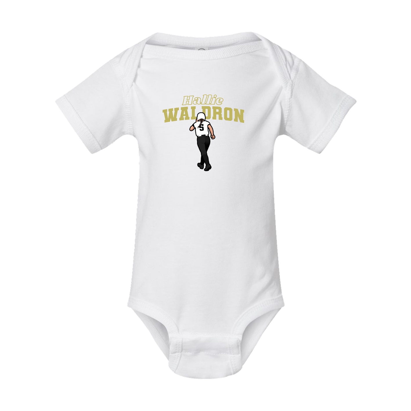 Baby Onesie — Name Arch in White