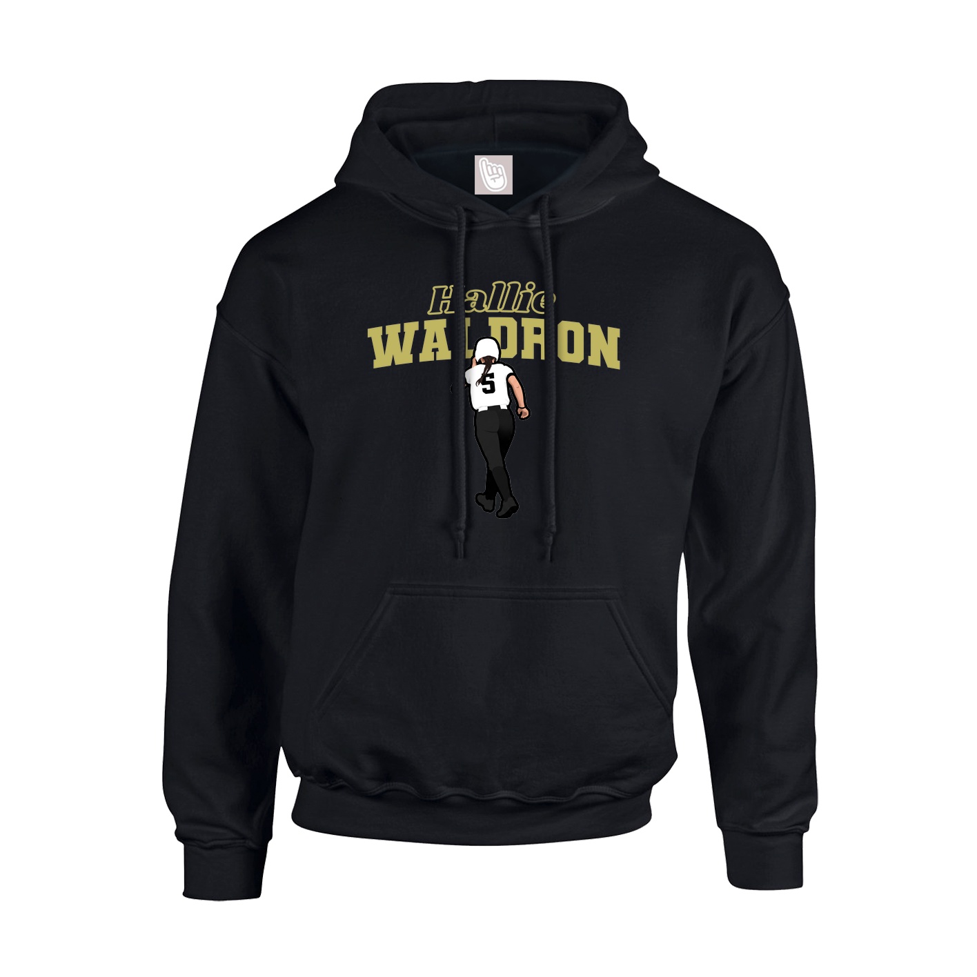 Youth Hoodie — Name Arch in Black