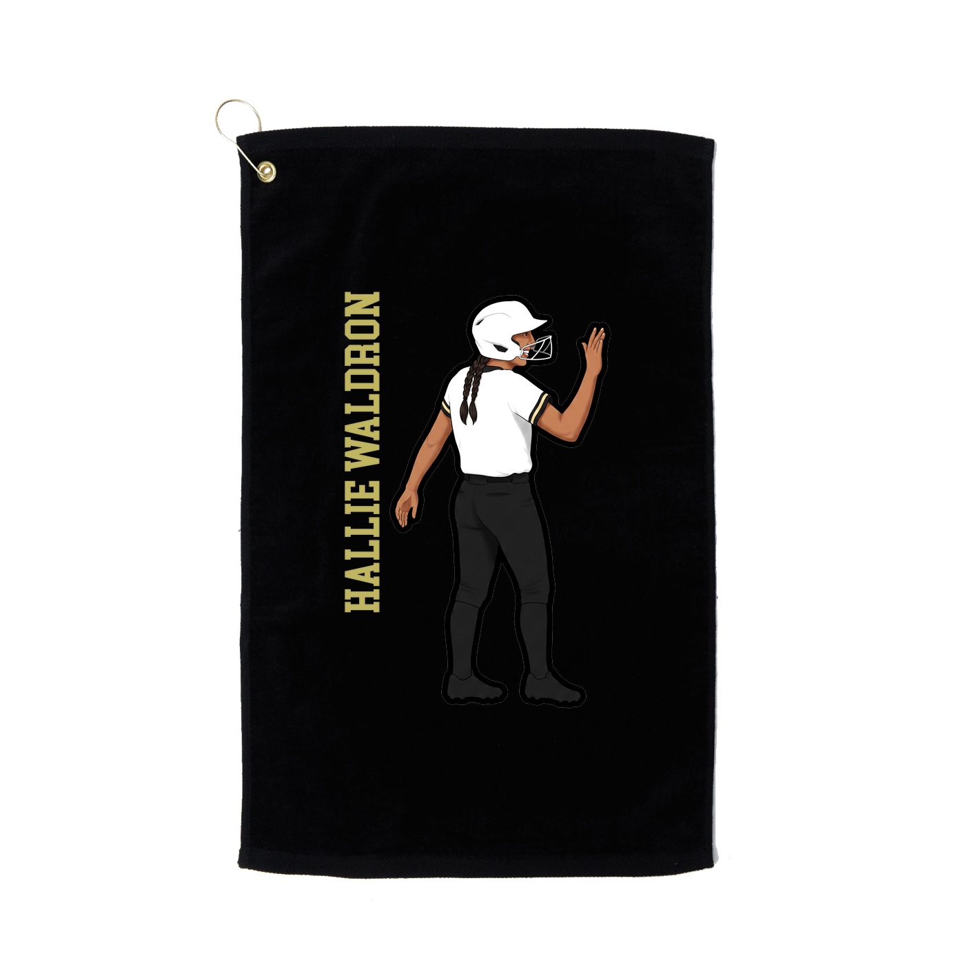 Golf Towel — Name Vertical in Black