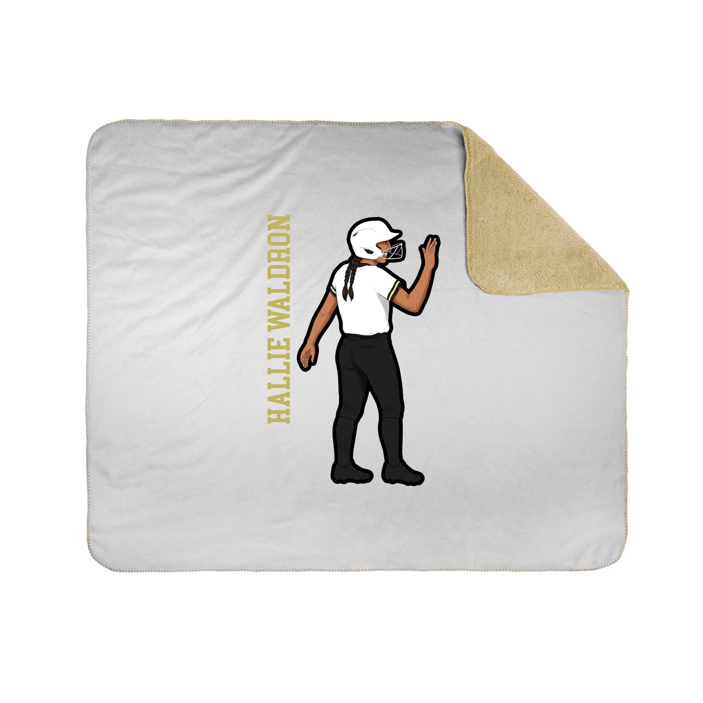 Throw Blanket — Name Vertical in White
