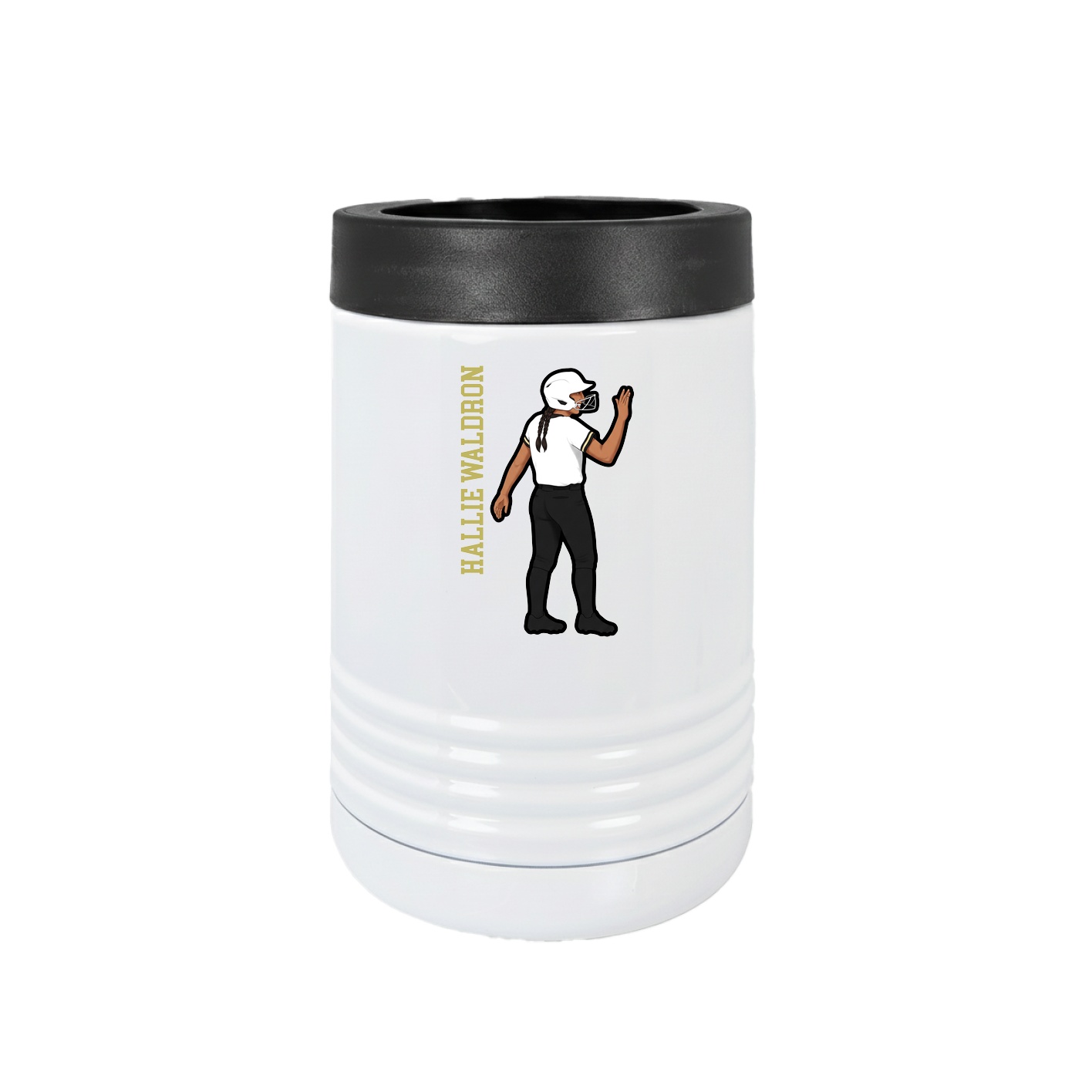 Beverage Holder — Name Vertical in White