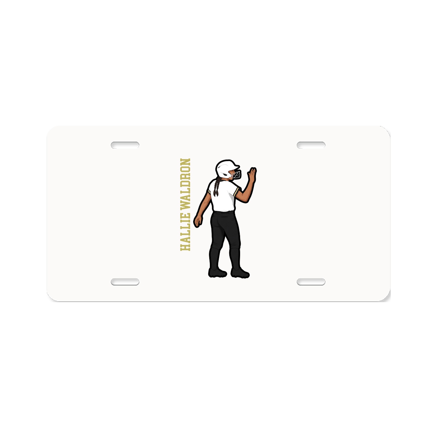 License Plate — Name Vertical in Classic