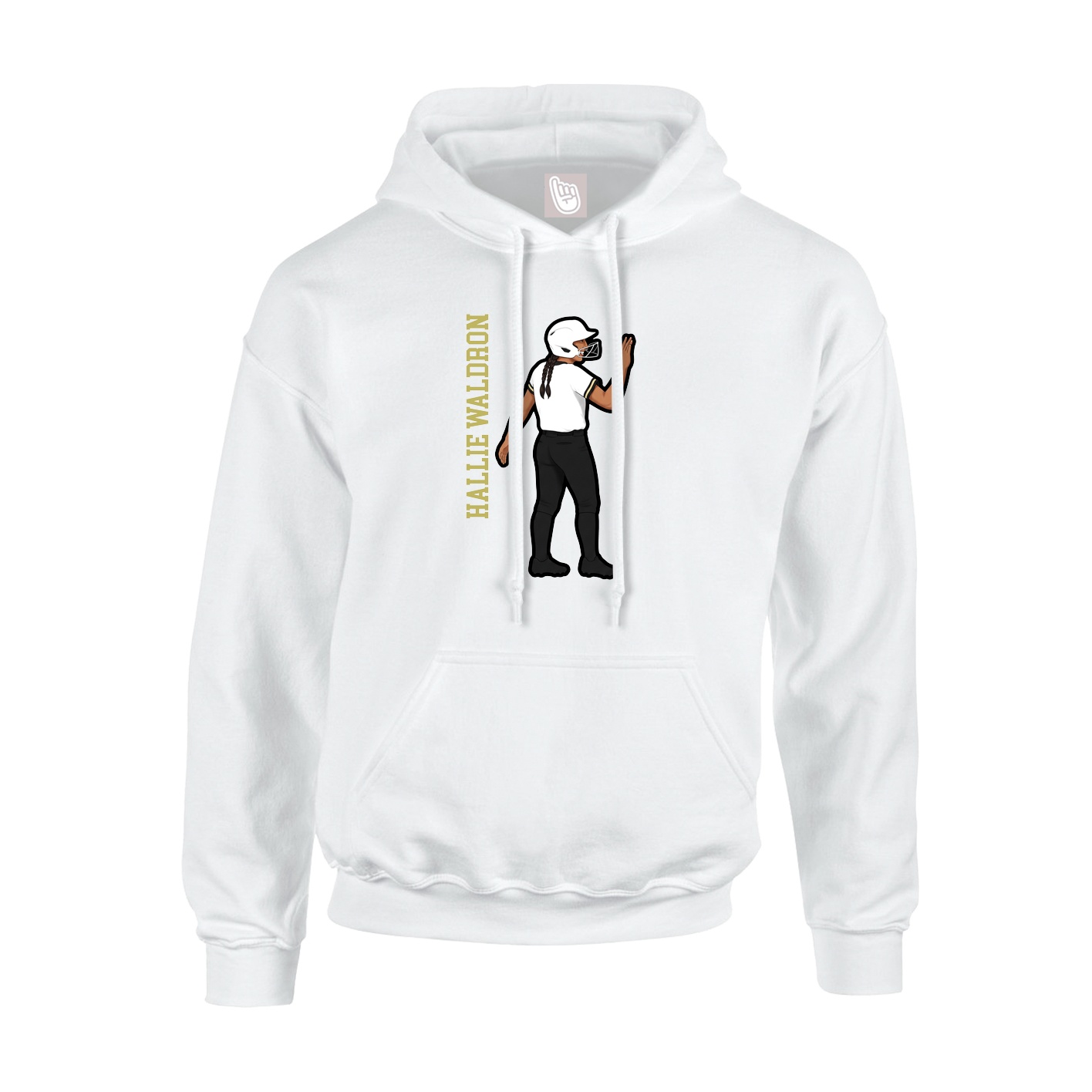 Hoodie — Name Vertical in White