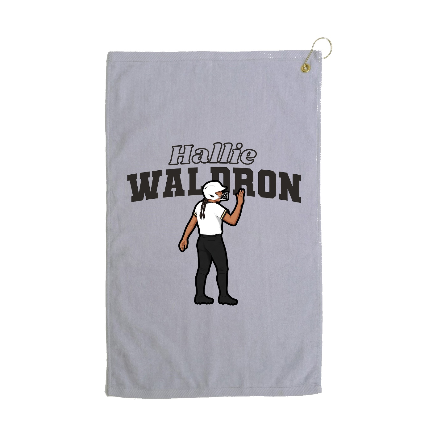 Golf Towel — Name Arch in Grey