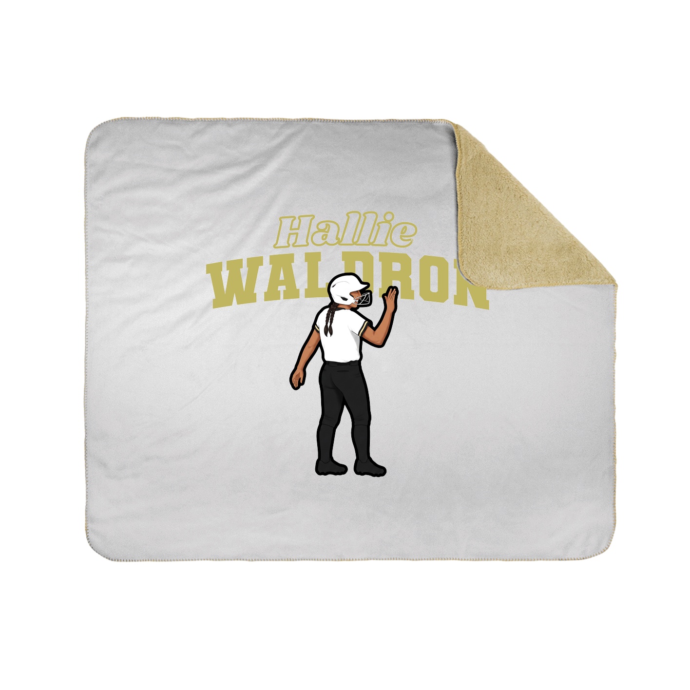 Throw Blanket — Name Arch in White
