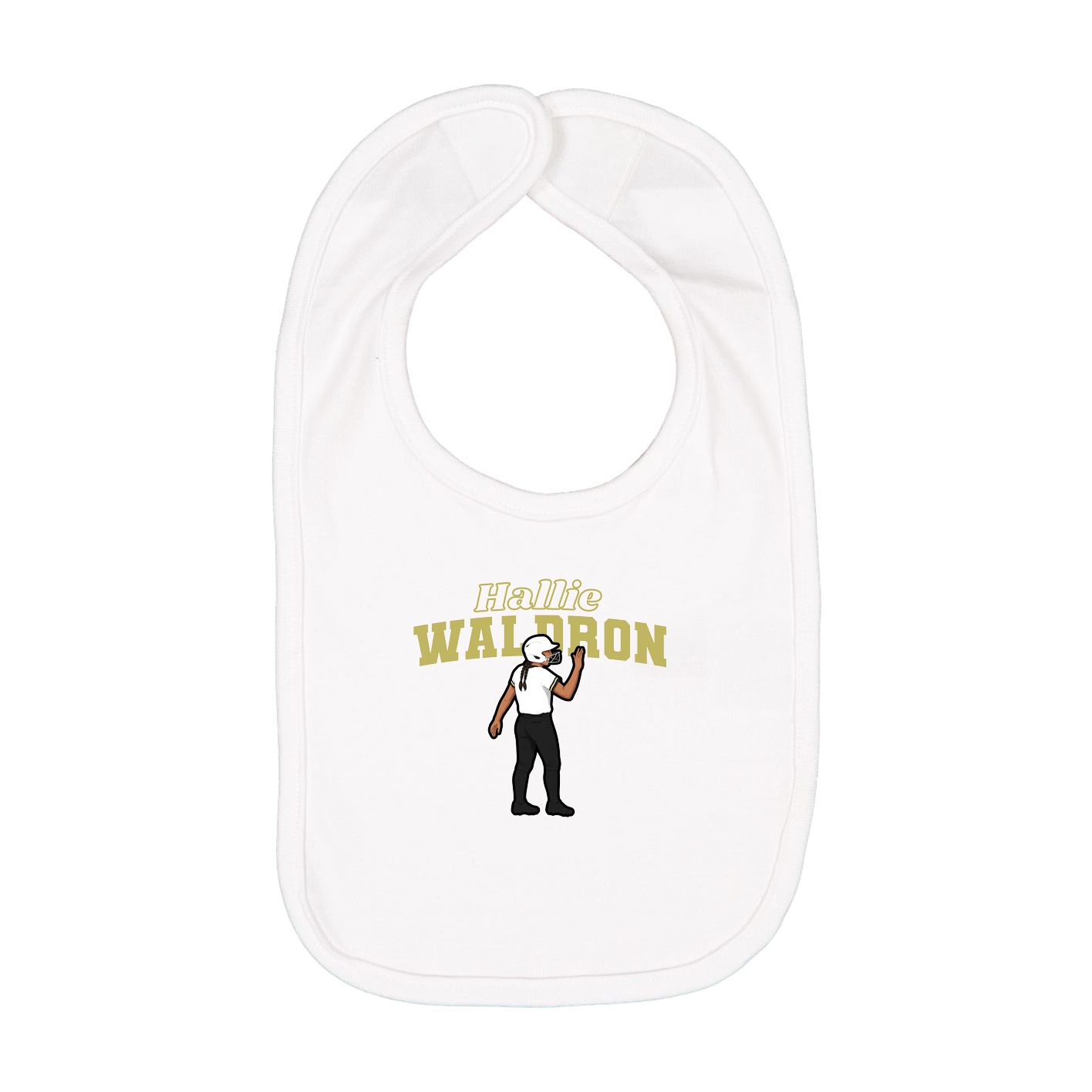 Infant Bib — Name Arch in White