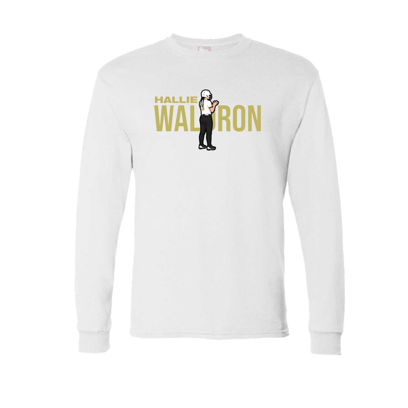 Long Sleeve Tee — Player Name in White