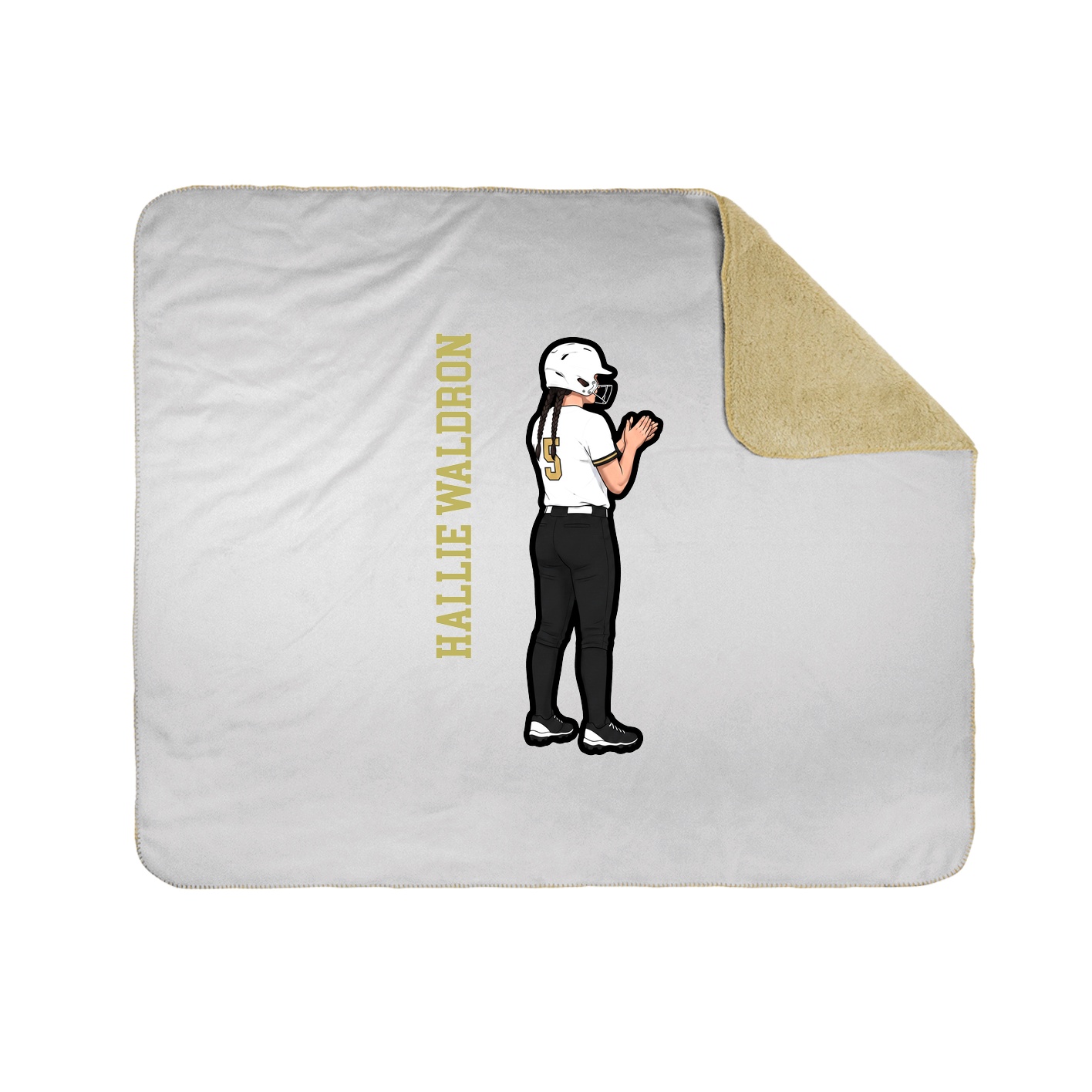 Throw Blanket — Name Vertical in White
