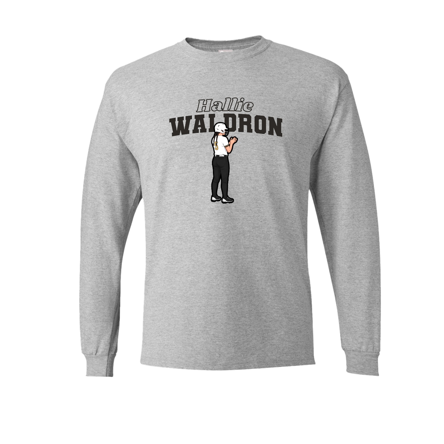 Long Sleeve Tee — Name Arch in Grey