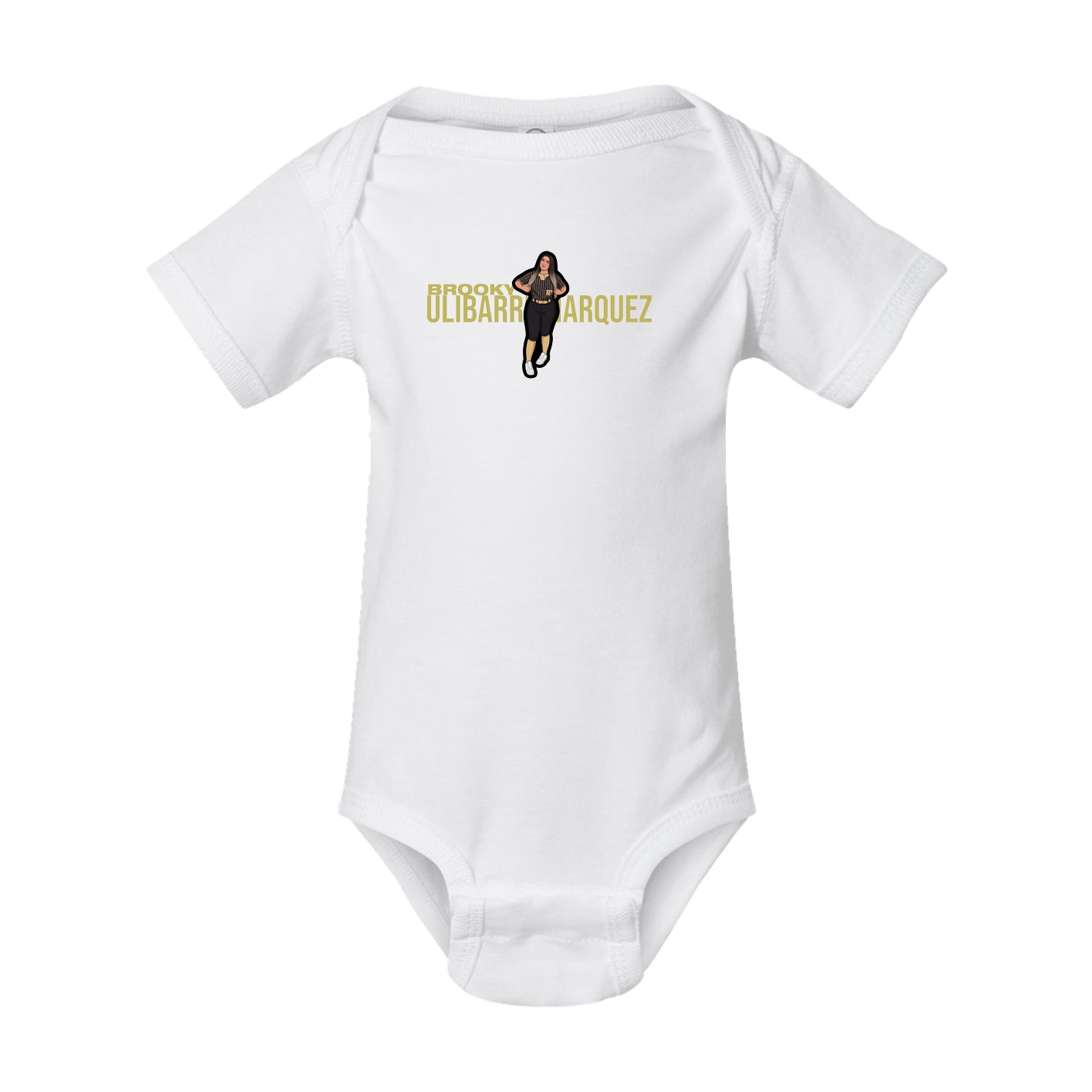 Baby Onesie — Player Name in White