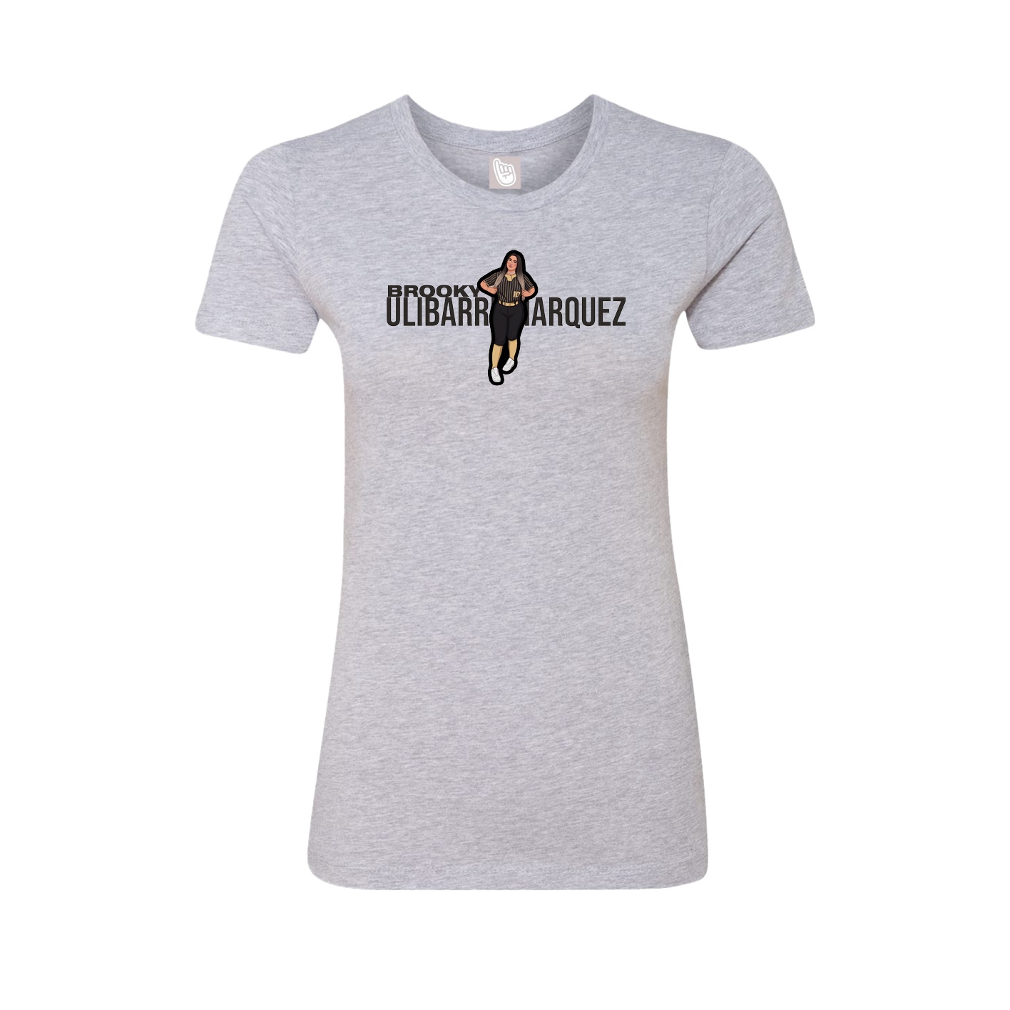 Fitted Women's Tee — Player Name in Grey