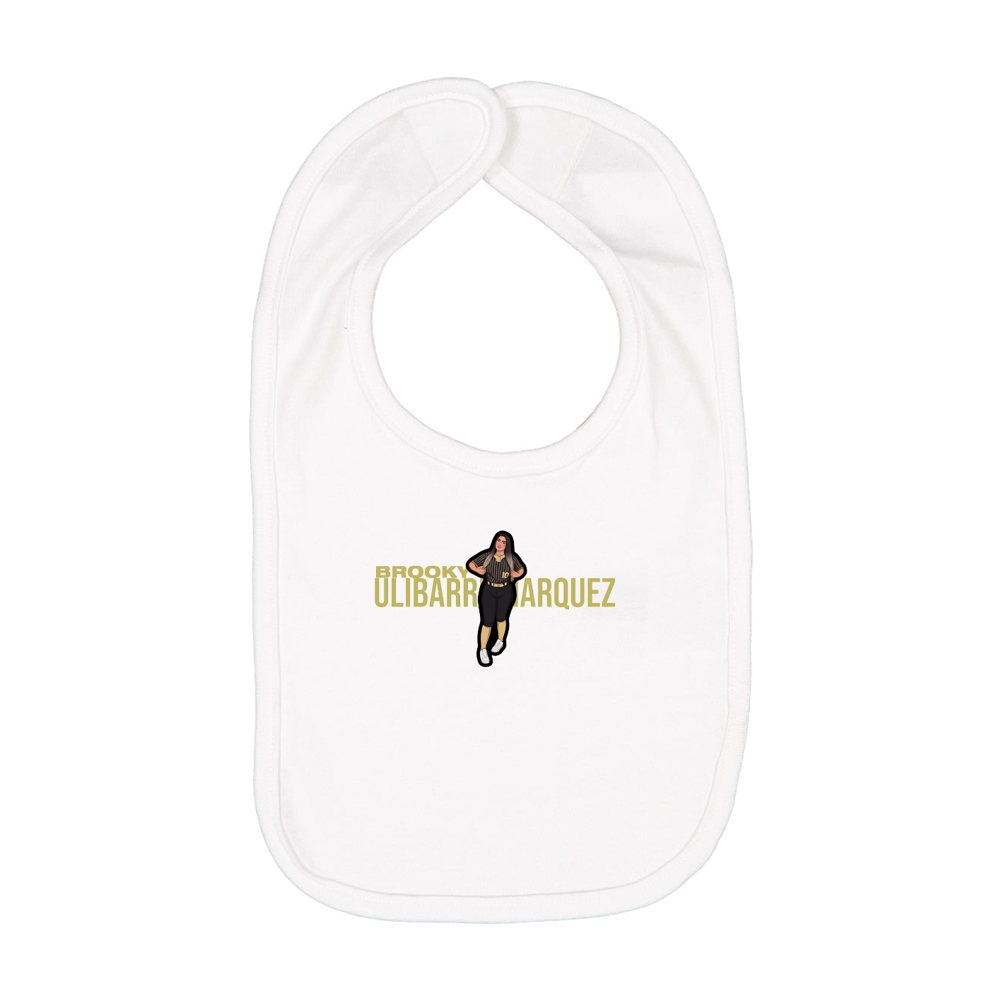 Infant Bib — Player Name in White