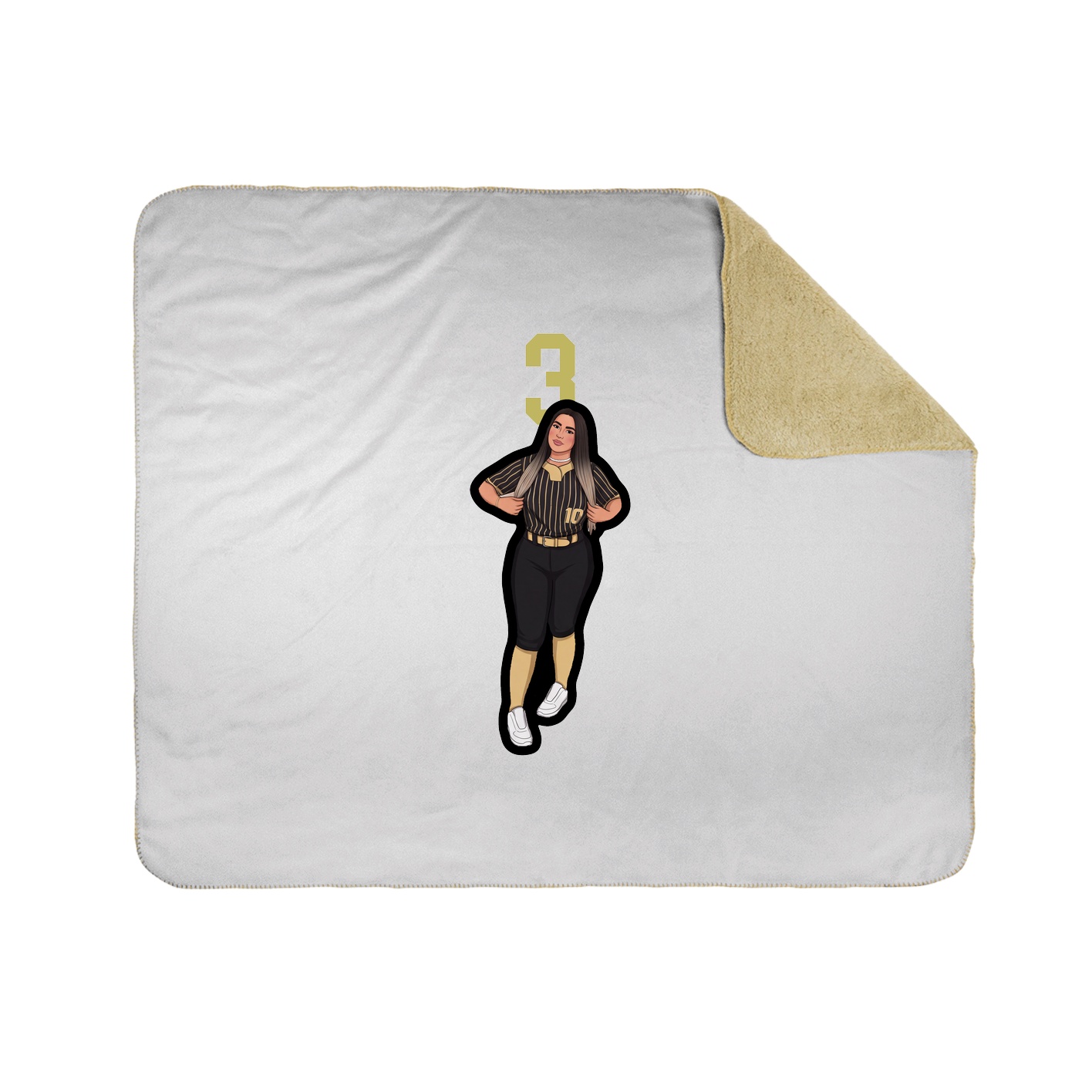 Throw Blanket — Number Top in White