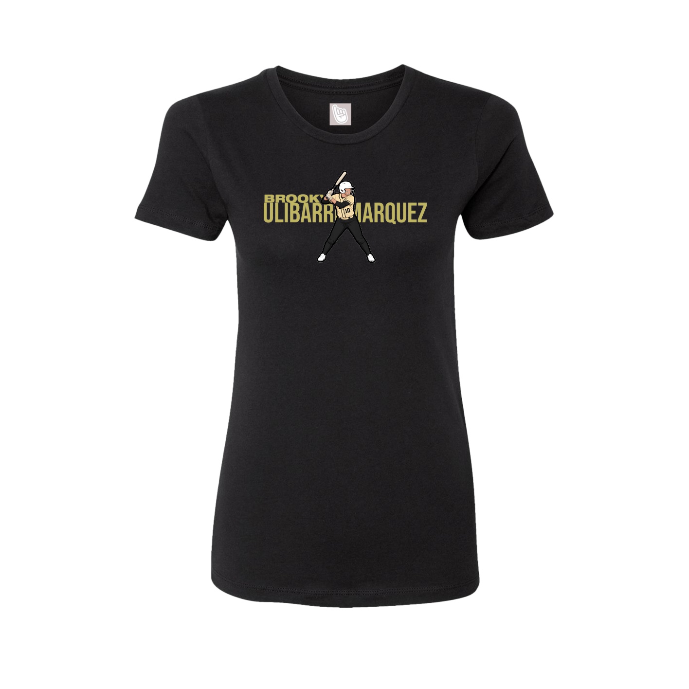 Fitted Women's Tee — Player Name in Black
