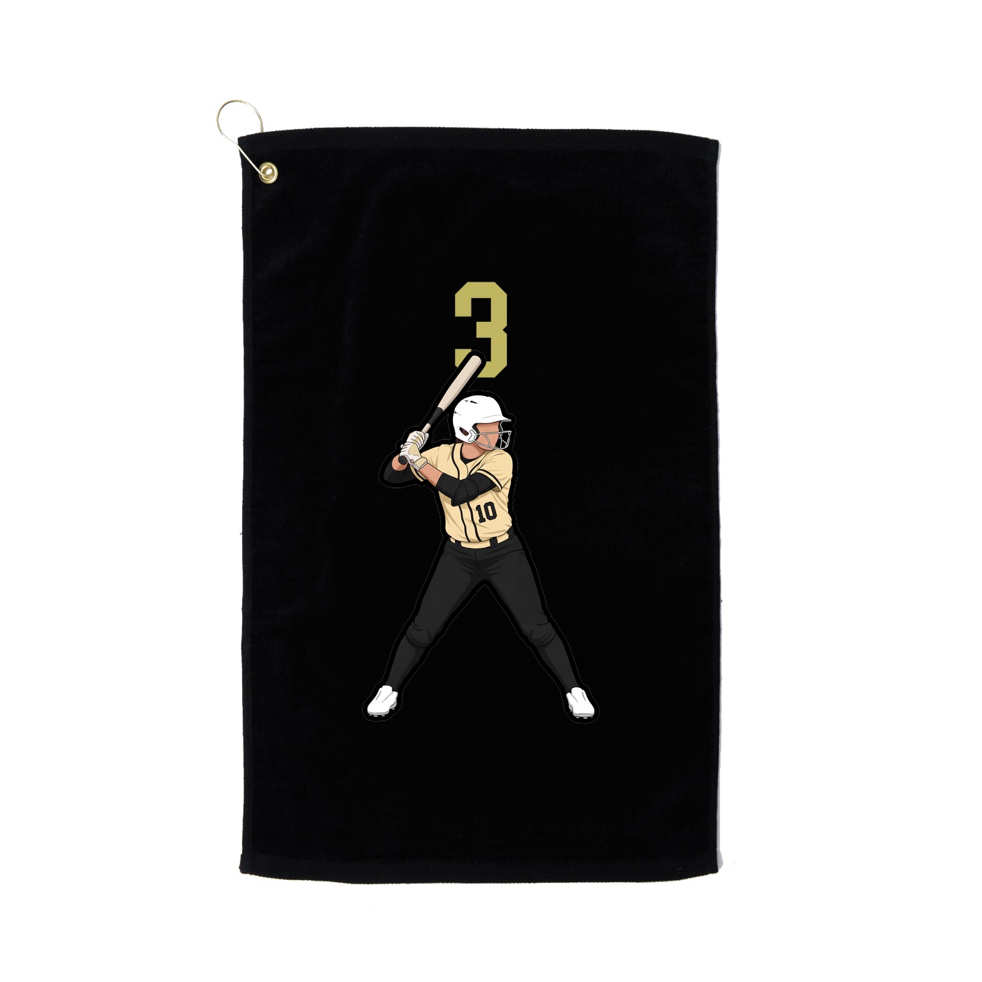 Golf Towel — Number Top in Black