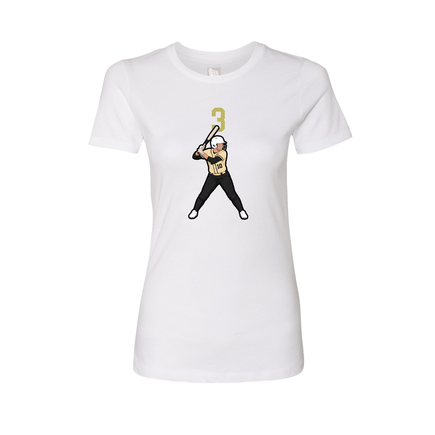 Fitted Women's Tee — Number Top in White
